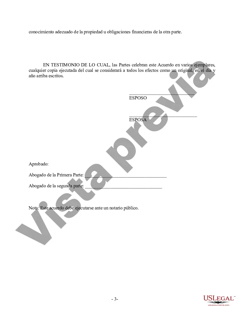 Preview Enmienda al Acuerdo Prenupcial o Prematrimonial