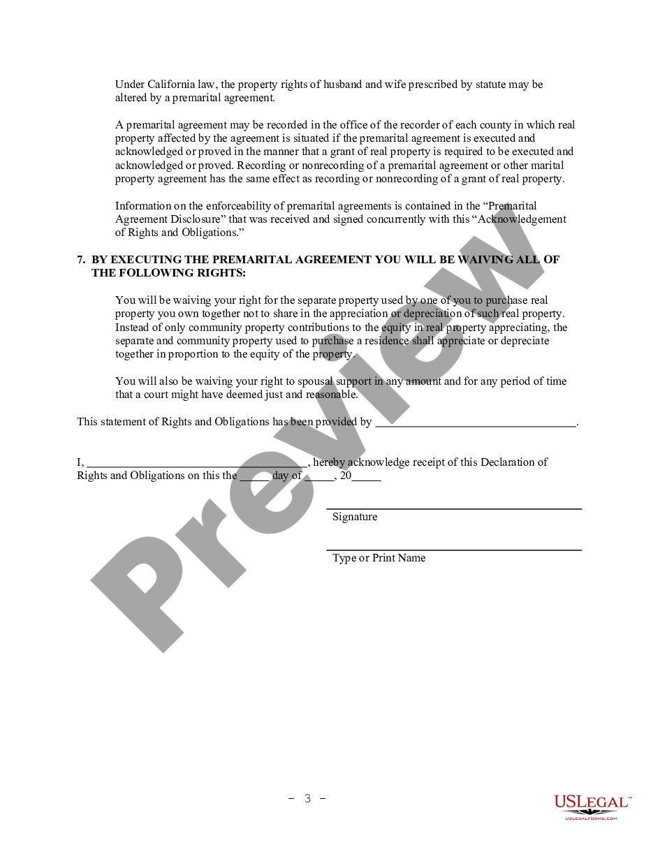 page 2 California Prenuptial Premarital Agreement with Financial Statements - No Children or Business preview