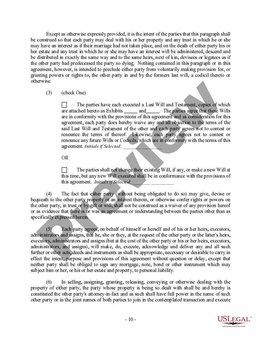 California Prenuptial Premarital Agreement With Financial Statements