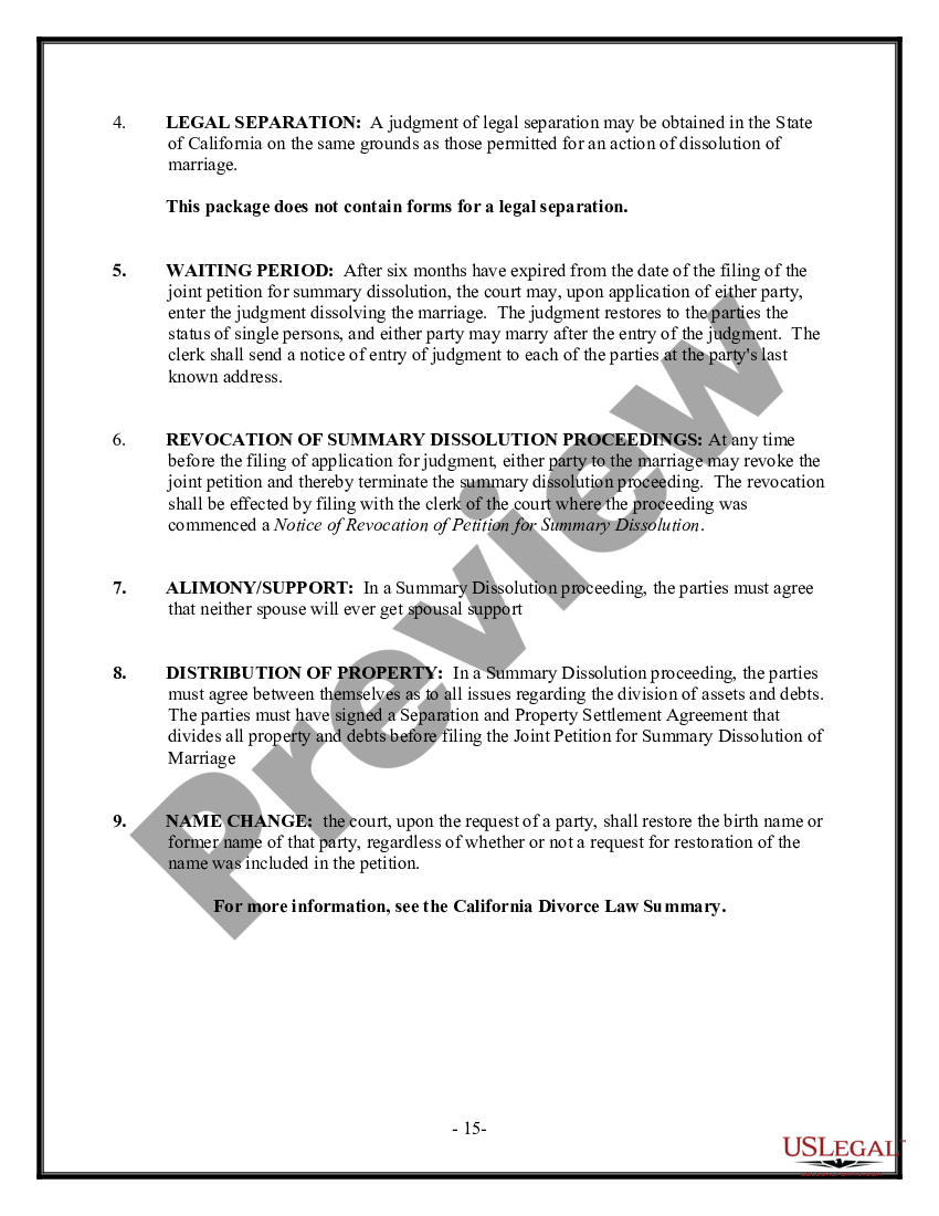 California Divorce Forms Pdf Us Legal Forms 8082