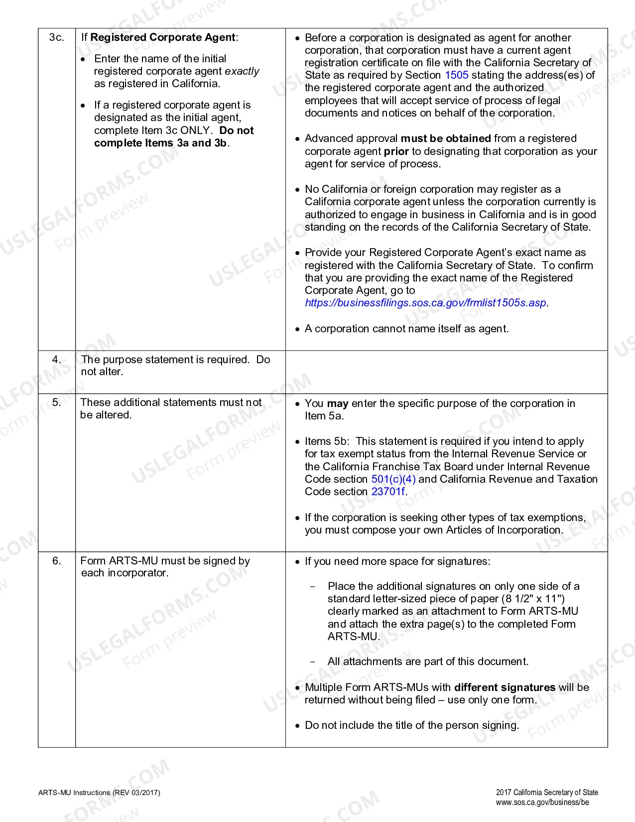 Preview California Articles of Incorporation for Domestic Nonprofit Nonstock Corporation