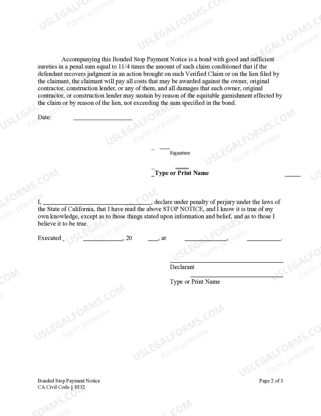 Preview Bonded Stop Payment Notice - Construction Liens - Individual