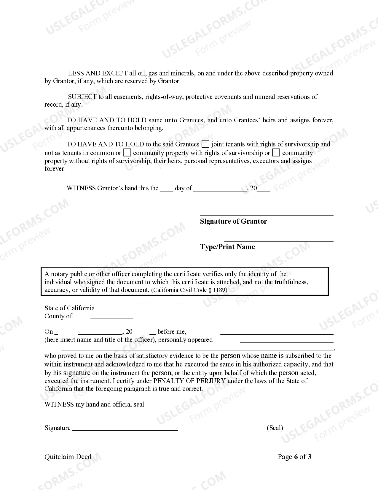 Preview Quitclaim Deed from Individual to Husband and Wife