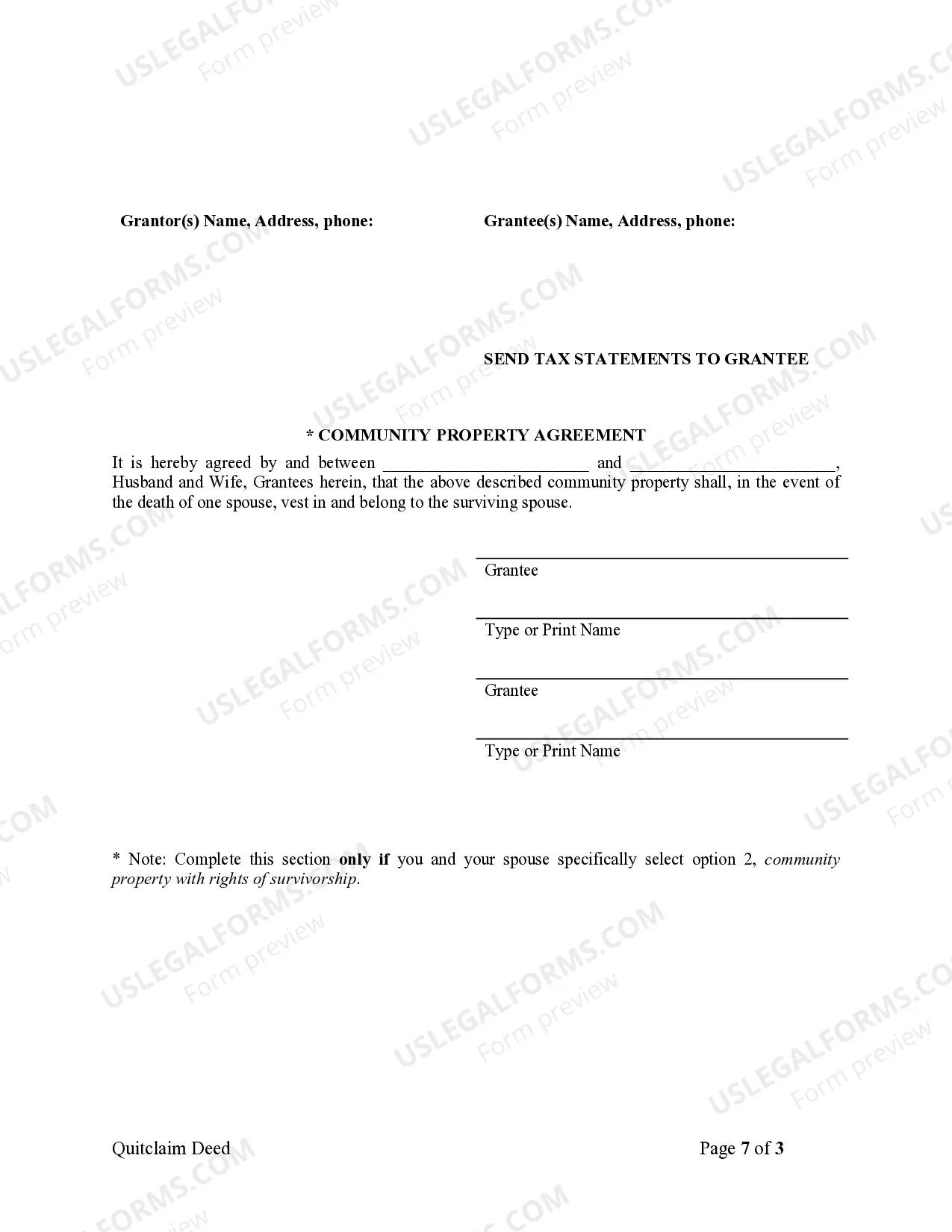 Preview Quitclaim Deed from Individual to Husband and Wife