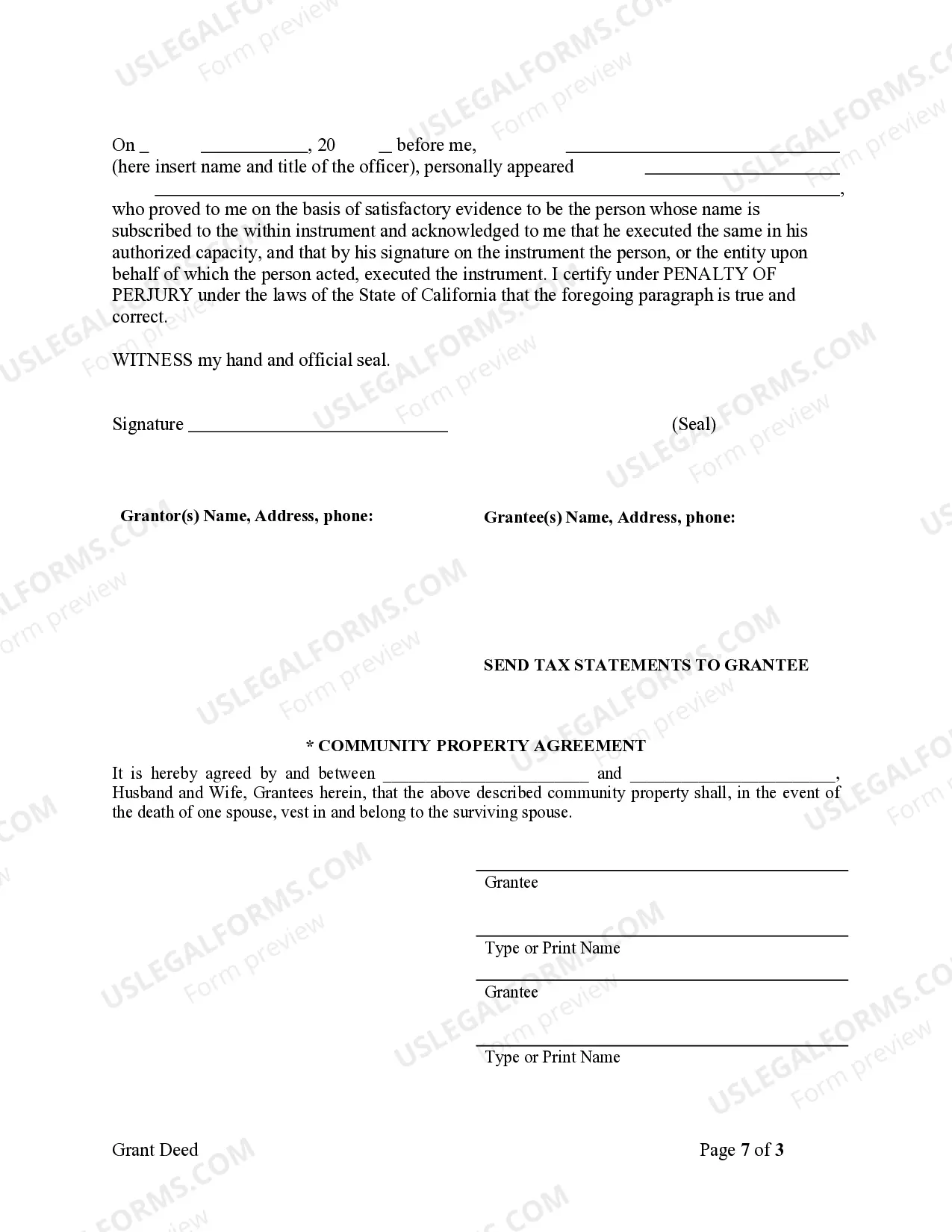 Preview Grant Deed from Individual to Husband and Wife