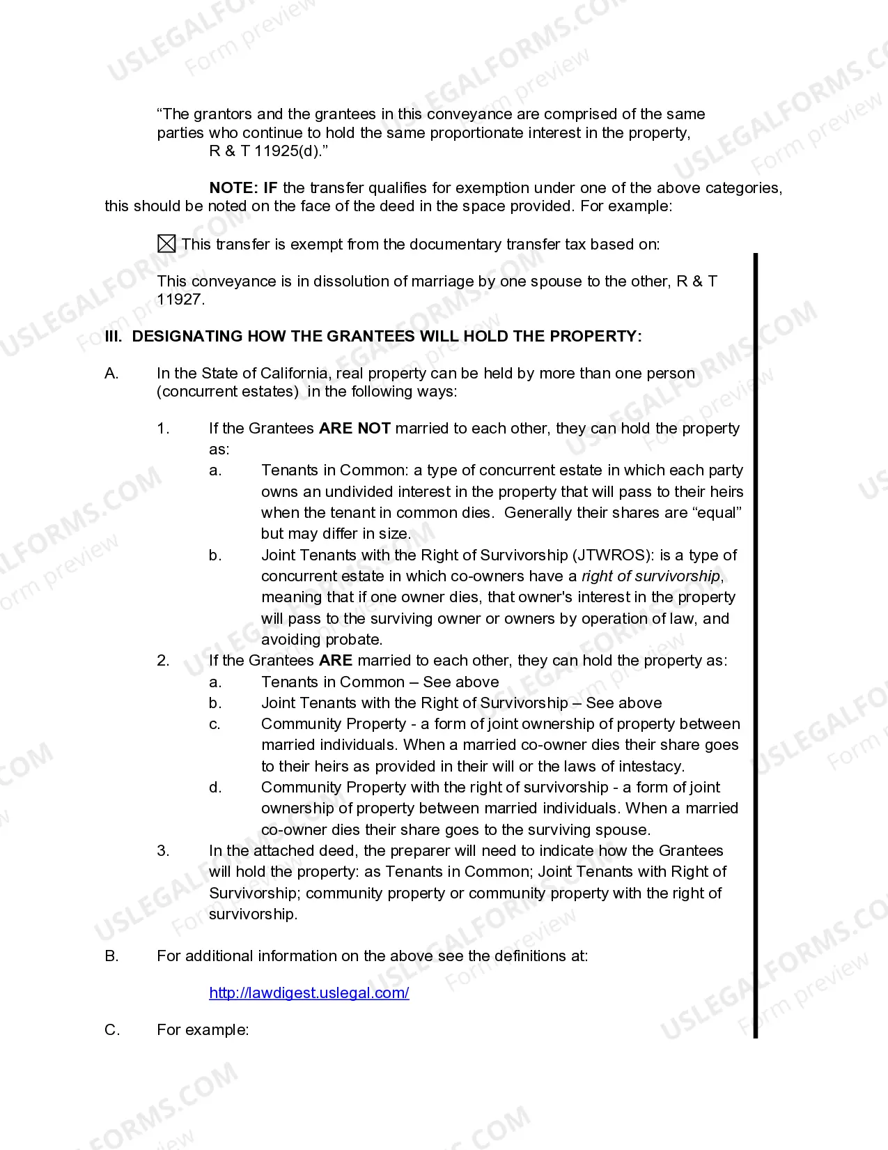 Preview Quitclaim Deed from Corporation to Husband and Wife