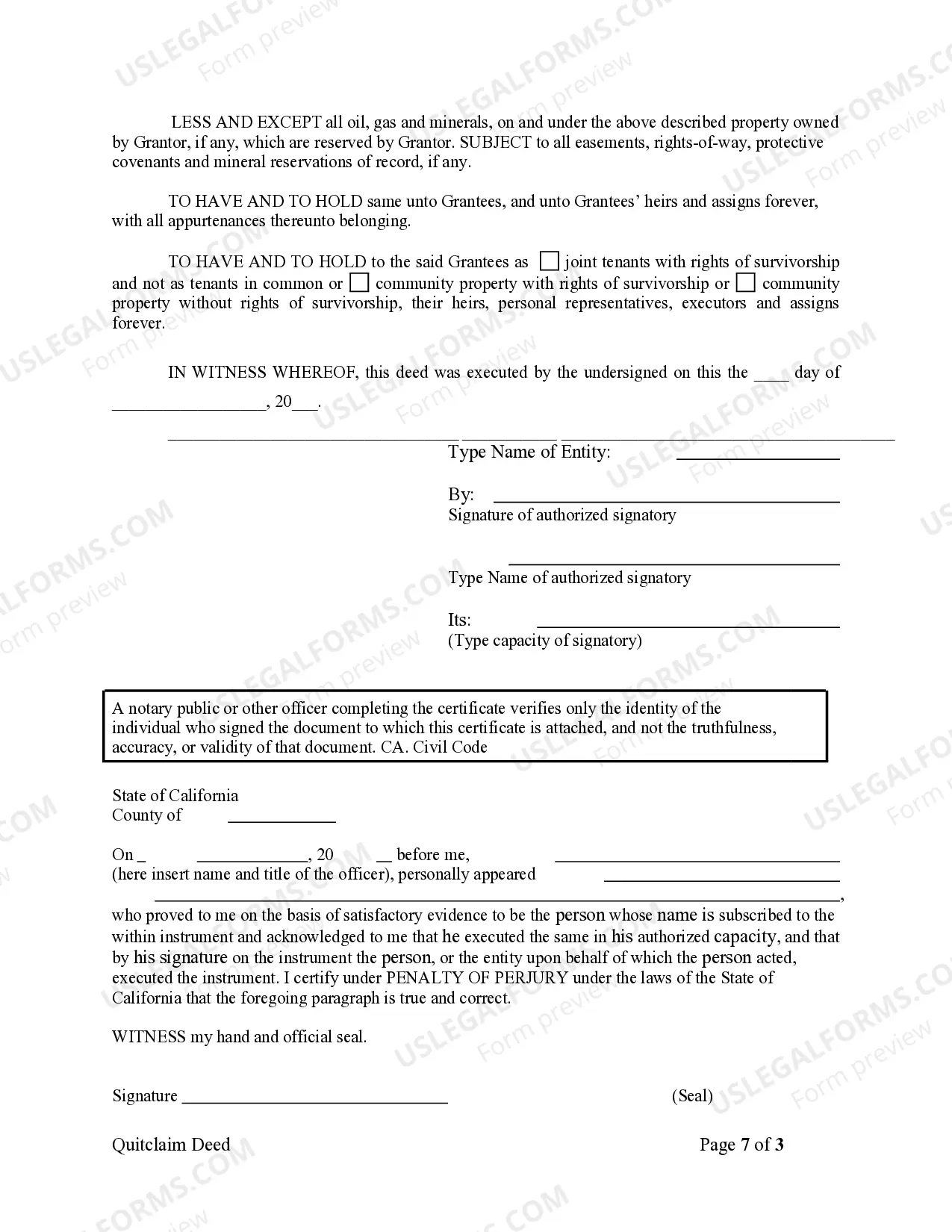 Preview Quitclaim Deed from Corporation to Husband and Wife