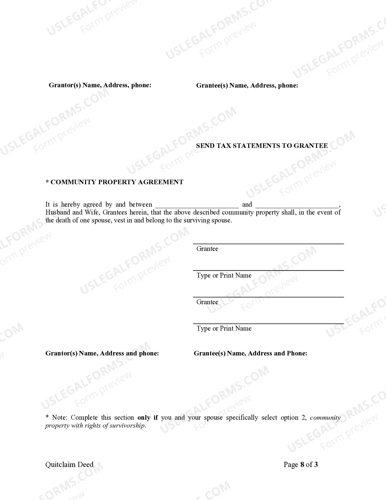 Preview Quitclaim Deed from Corporation to Husband and Wife