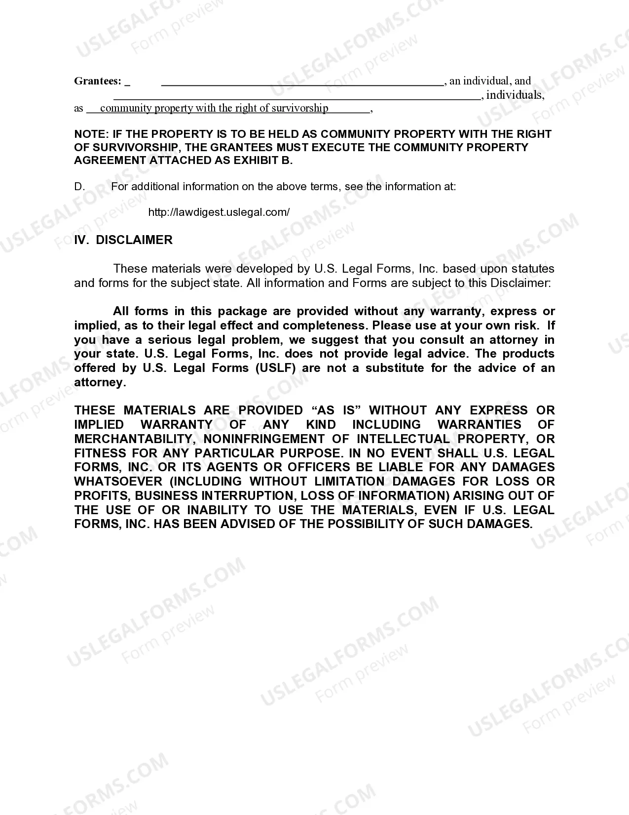 Preview Grant Deed from Corporation to Husband and Wife