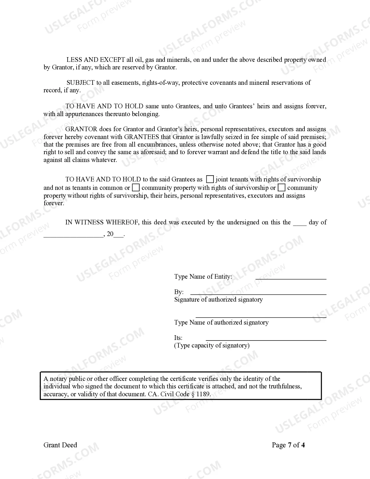 Preview Grant Deed from Corporation to Husband and Wife