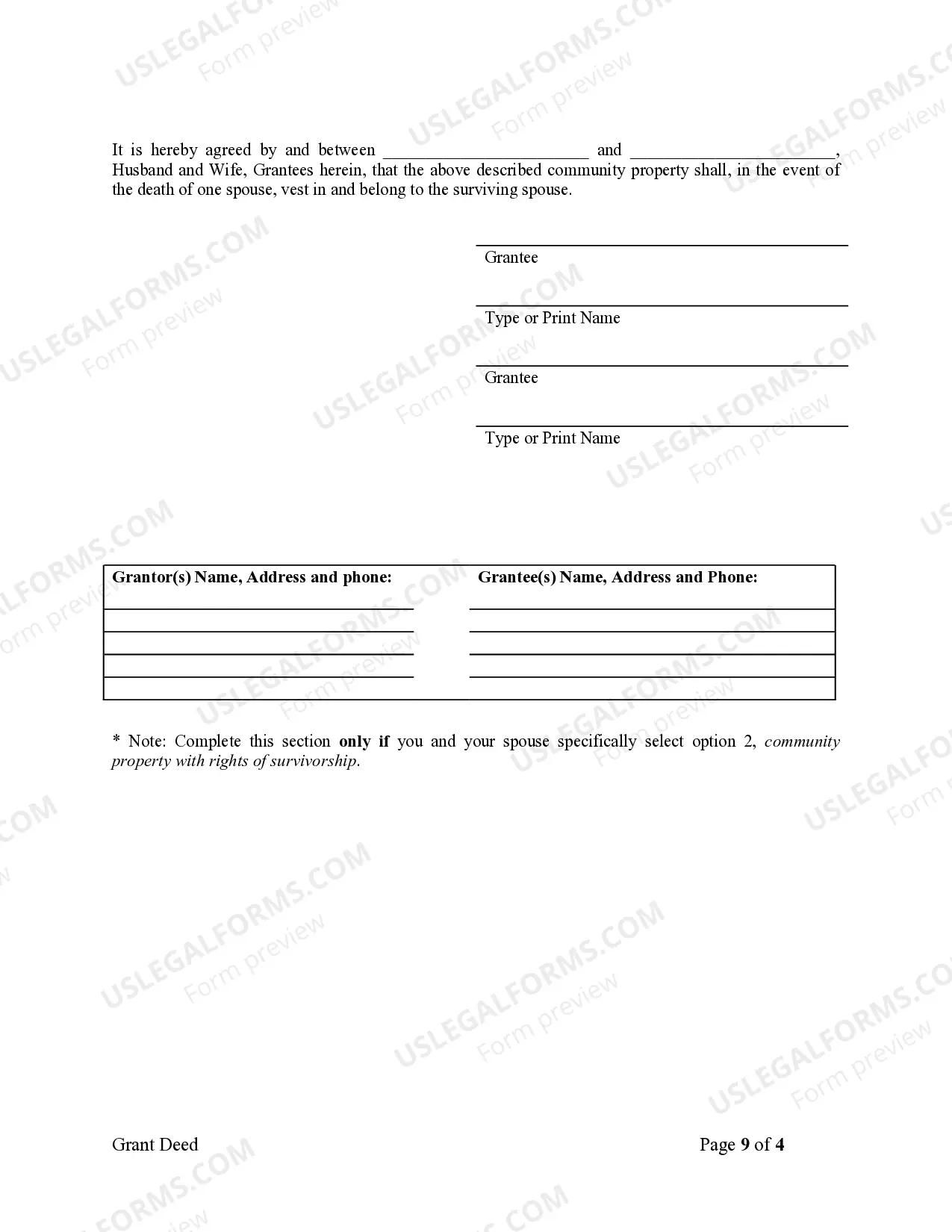 Preview Grant Deed from Corporation to Husband and Wife