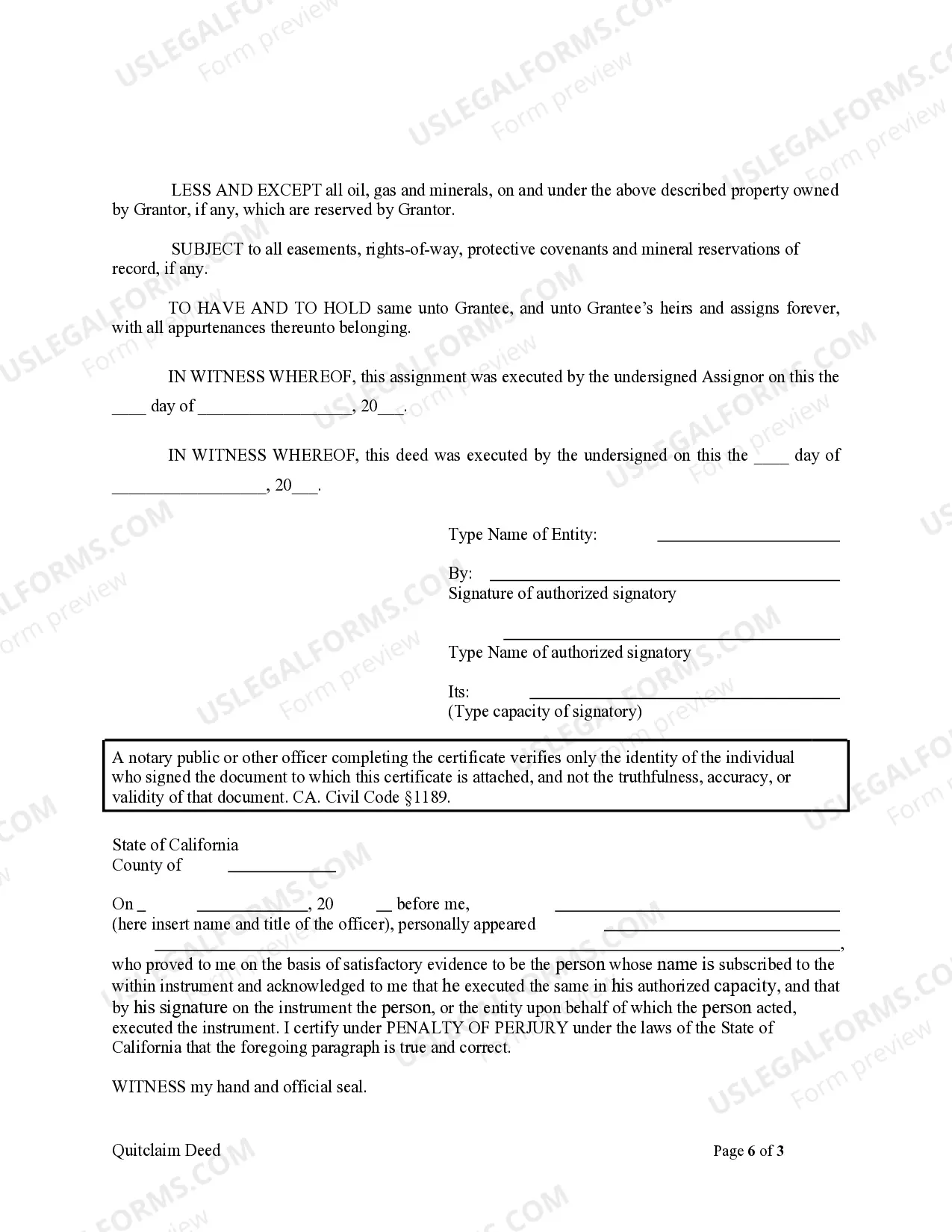 Preview Quitclaim Deed from Corporation to Individual