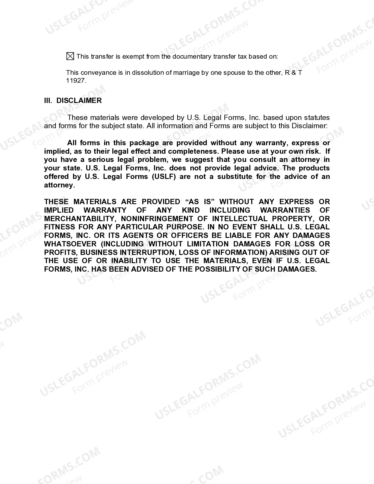 Preview Quitclaim Deed from Corporation to Corporation