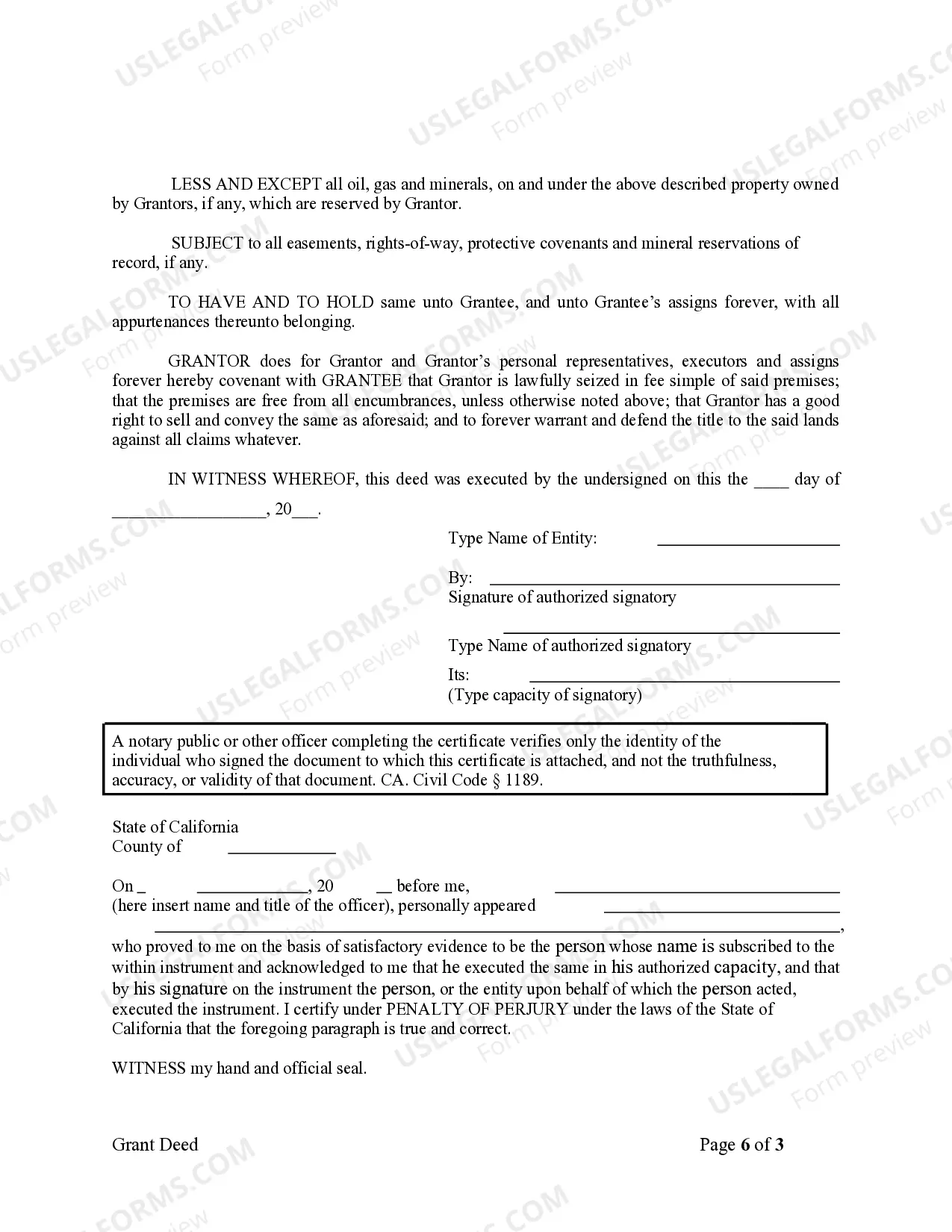 Preview Grant Deed from Corporation to Corporation