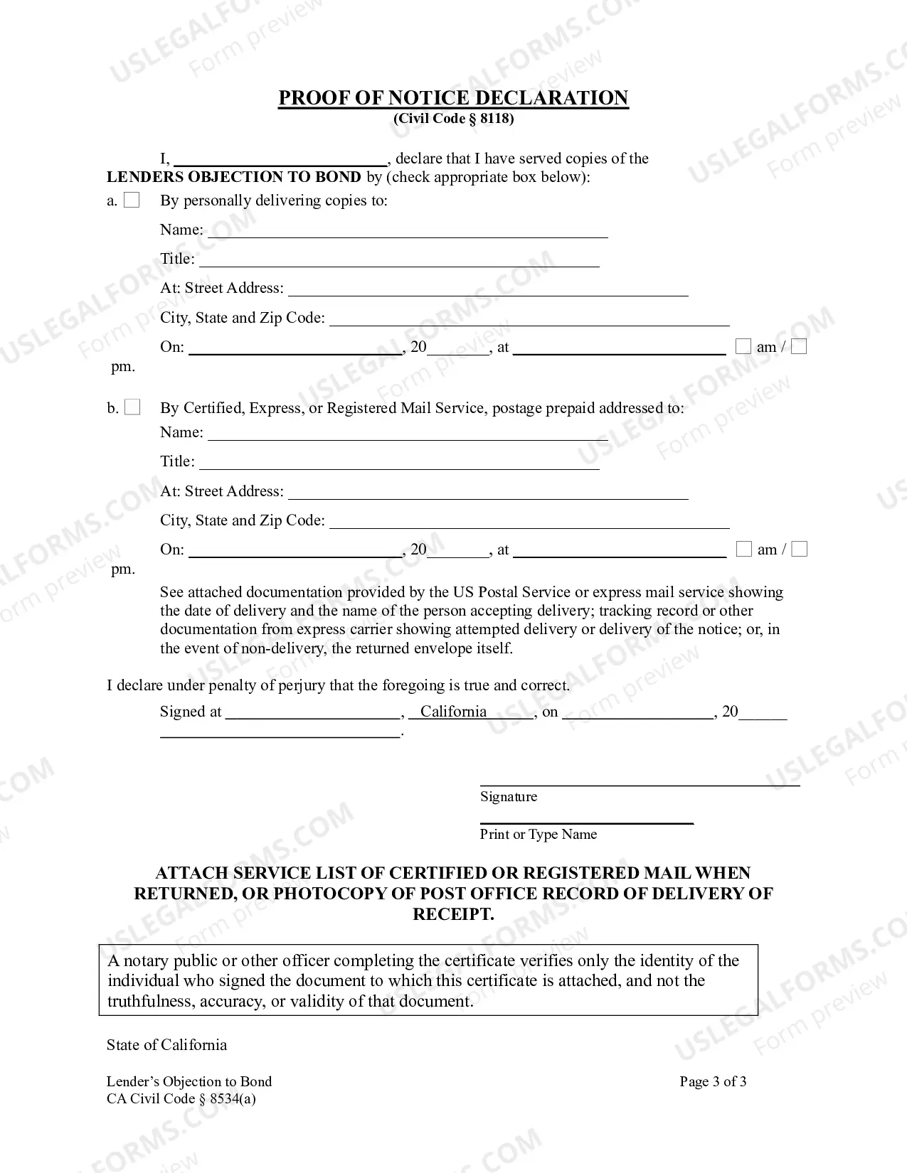 Preview Lender's Objection to Bond - Construction Liens - Corporations