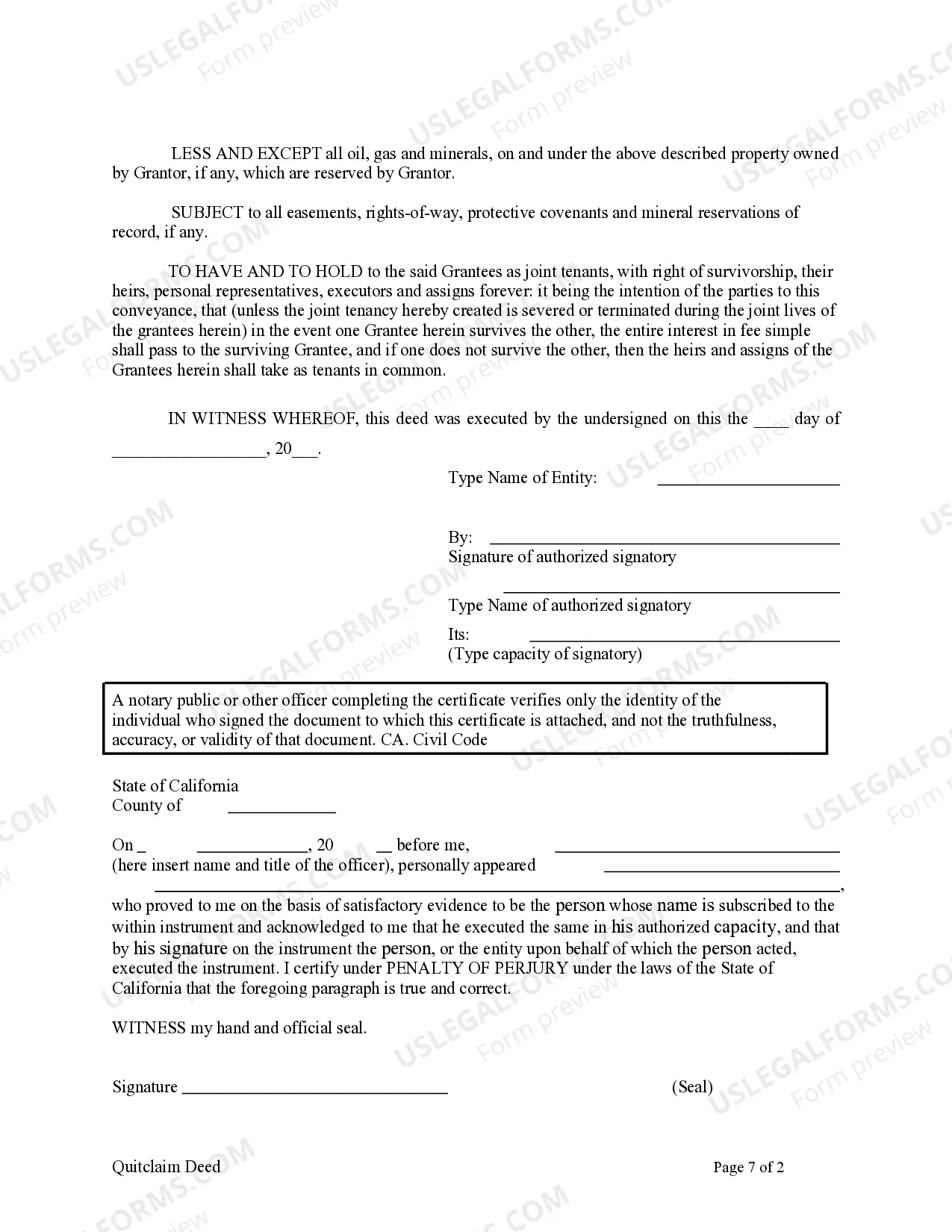 Preview Quitclaim Deed from Corporation to Two Individuals