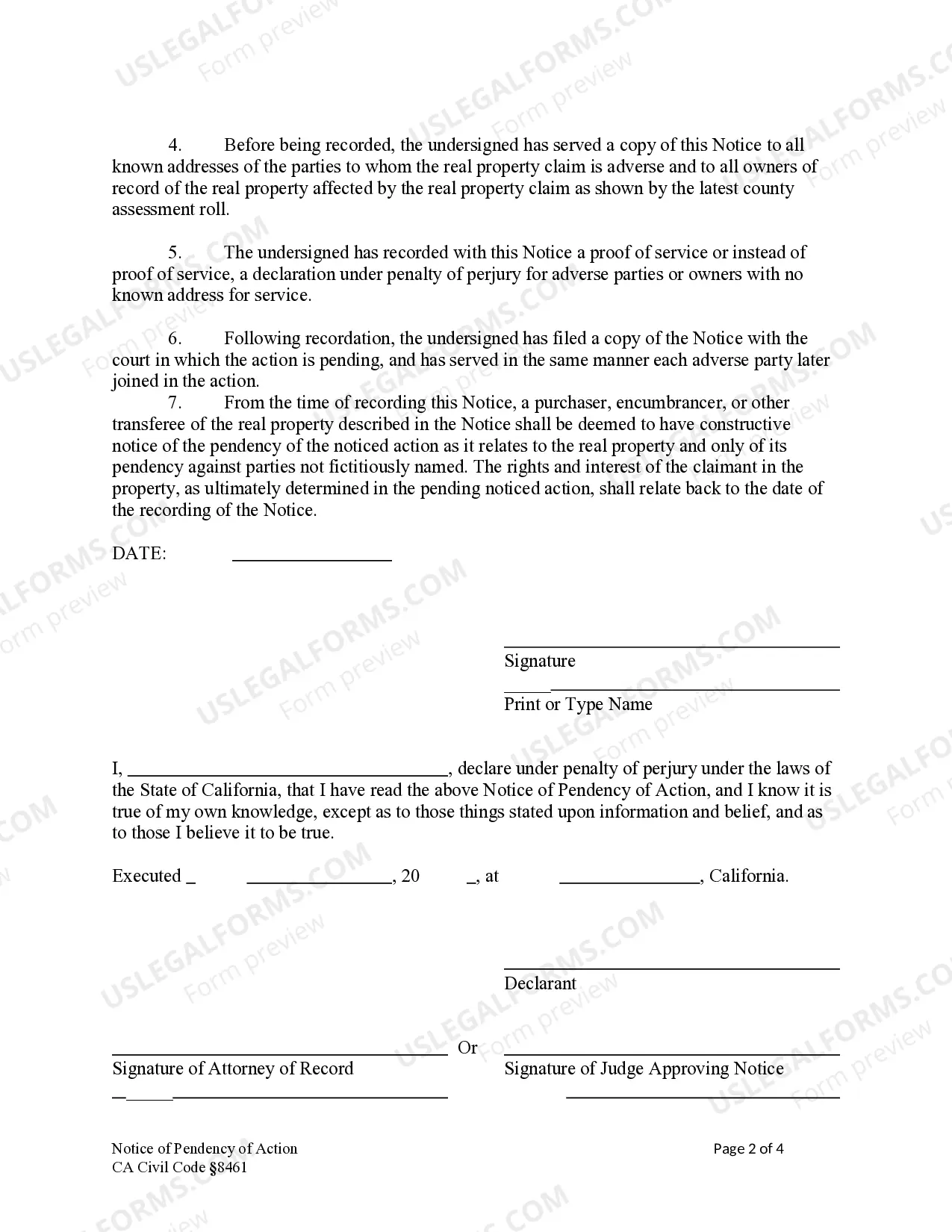 Preview Notice of Lis Pendens - Individual