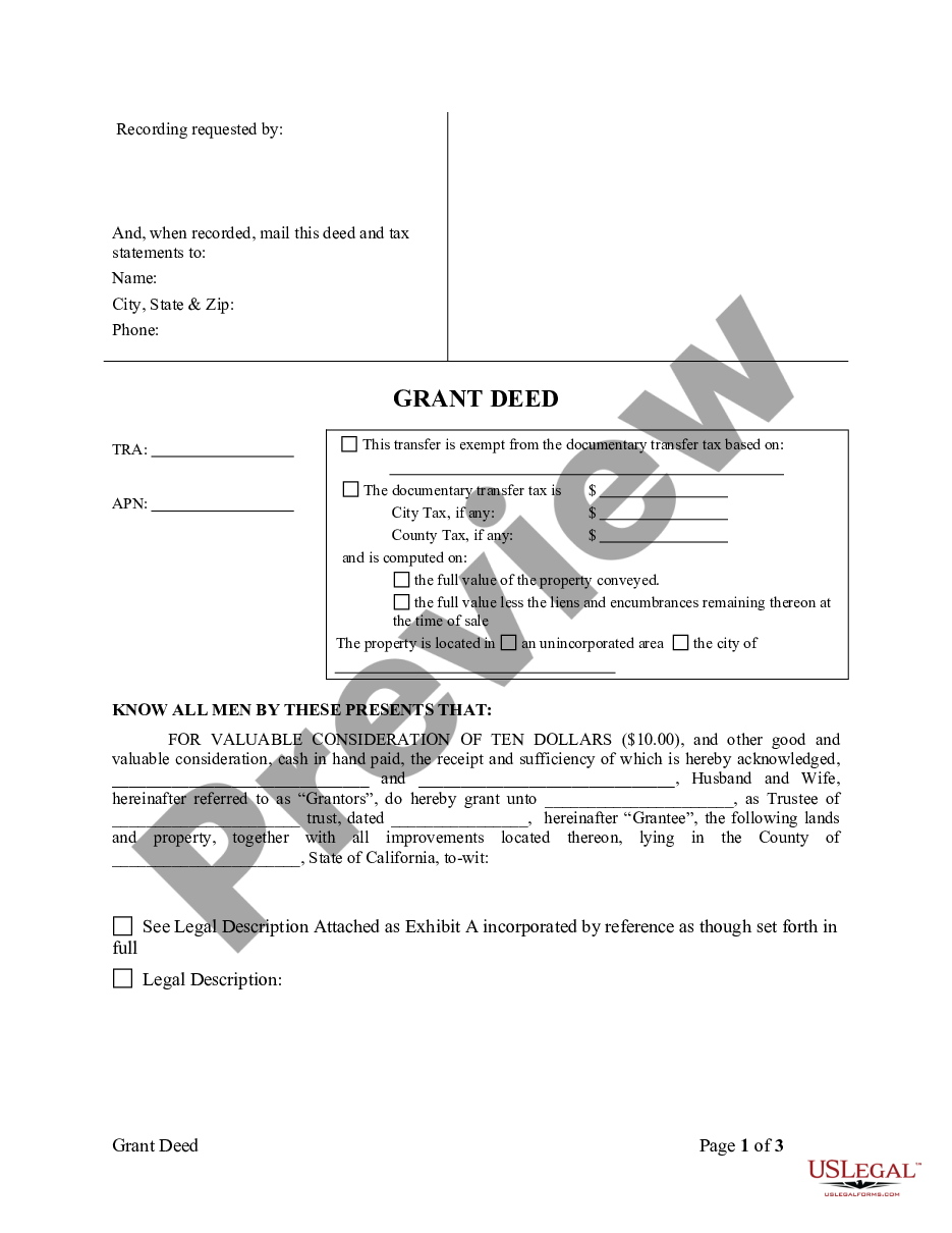 page 4 Grant Deed from Husband and Wife to Trust preview