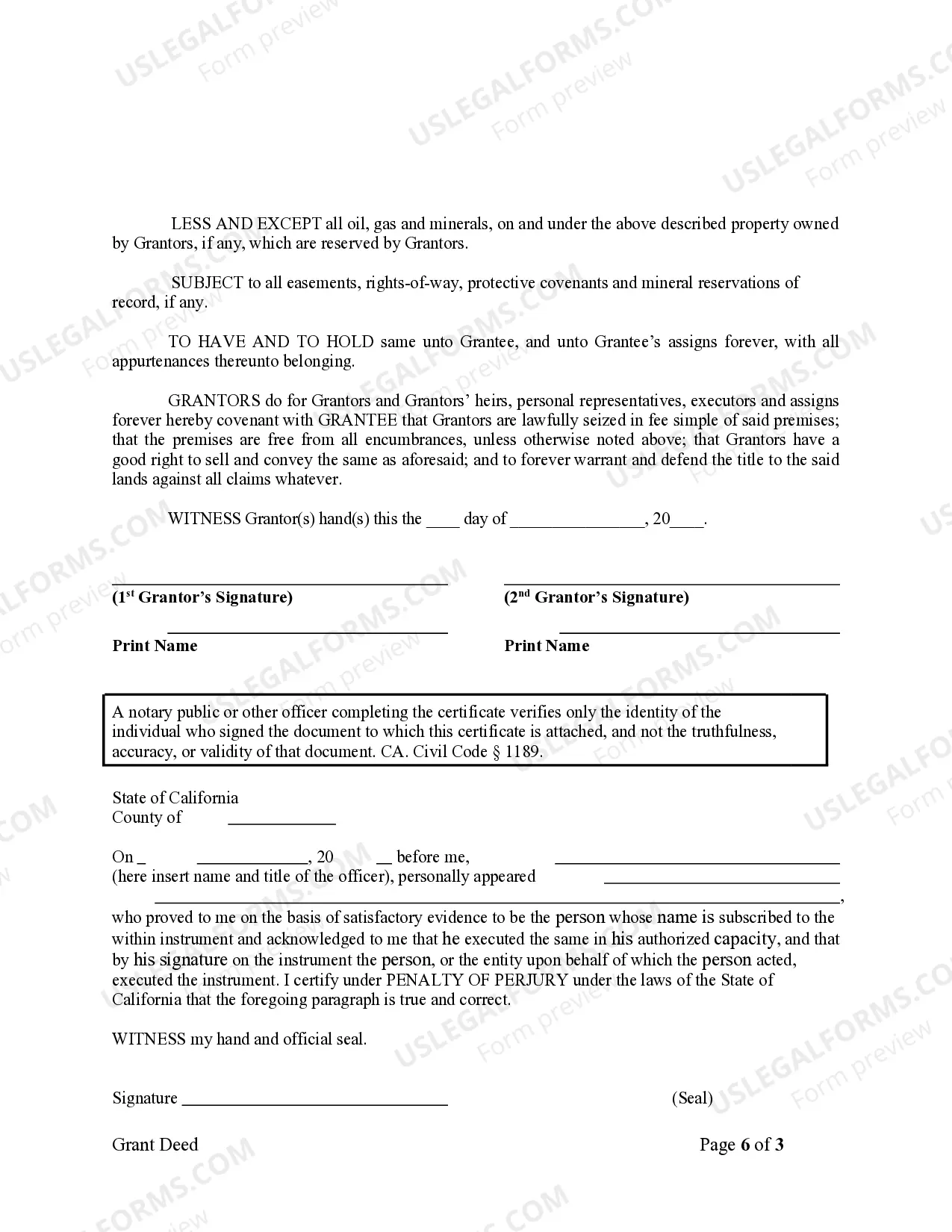 Preview Grant Deed from Husband and Wife to Trust