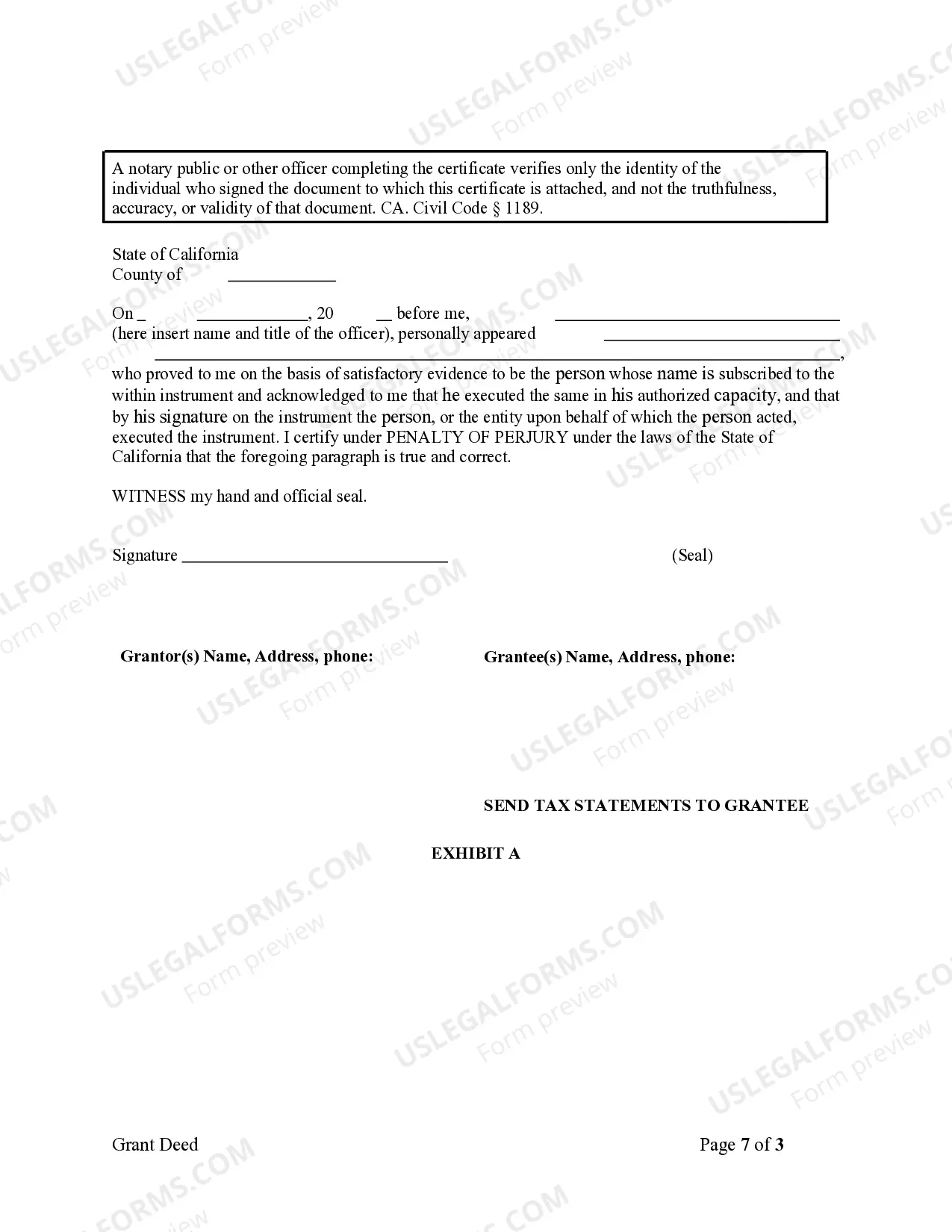 Preview Grant Deed from Husband and Wife to Trust