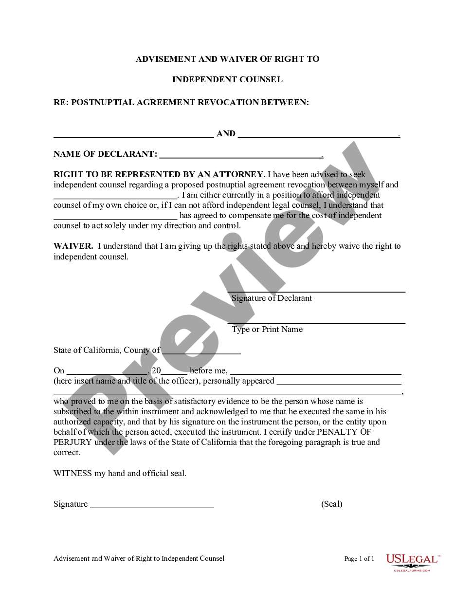 page 3 Revocation of Postnuptial Property Agreement - California preview
