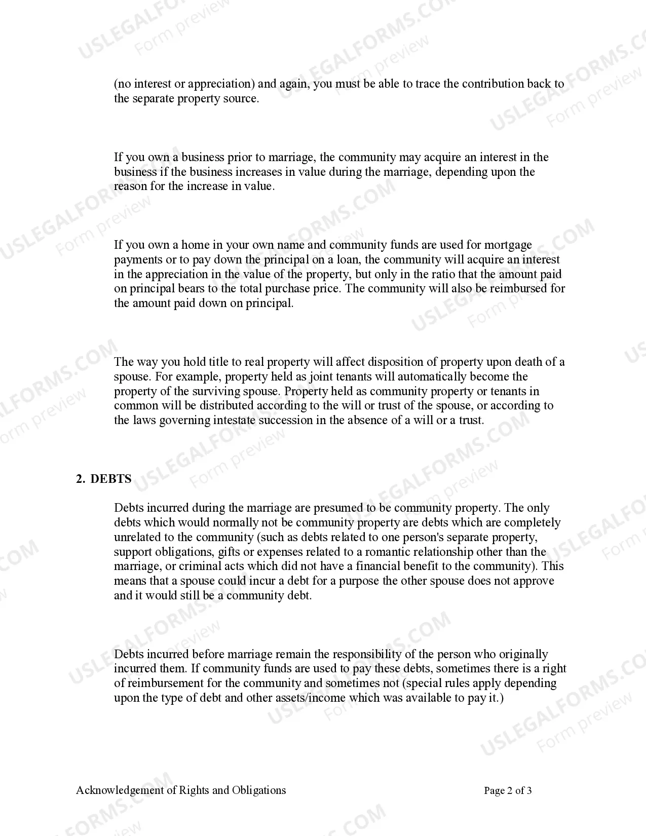 Preview Postnuptial Property Agreement