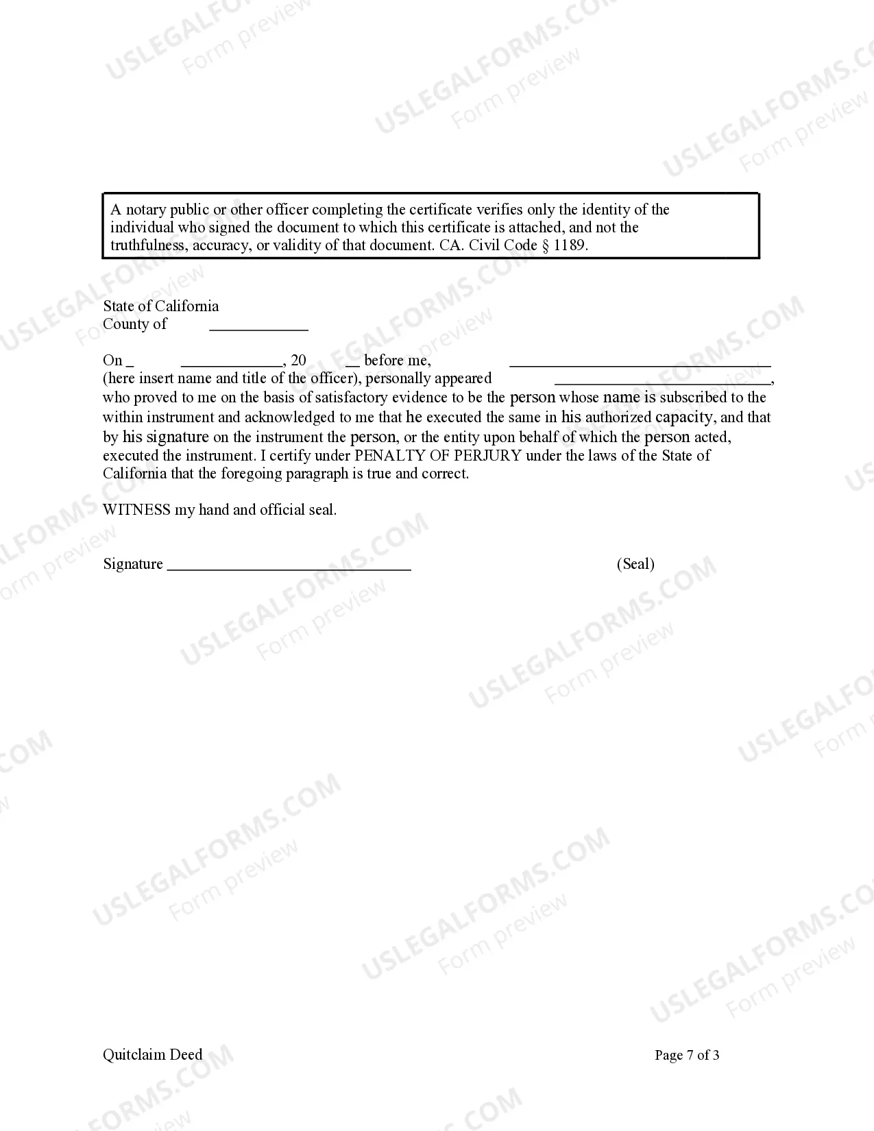 Preview Quitclaim Deed from Husband and Wife to an Individual