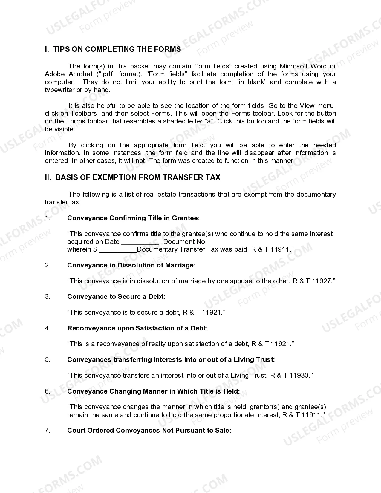 Preview Quitclaim Deed - Husband and Wife to Trust