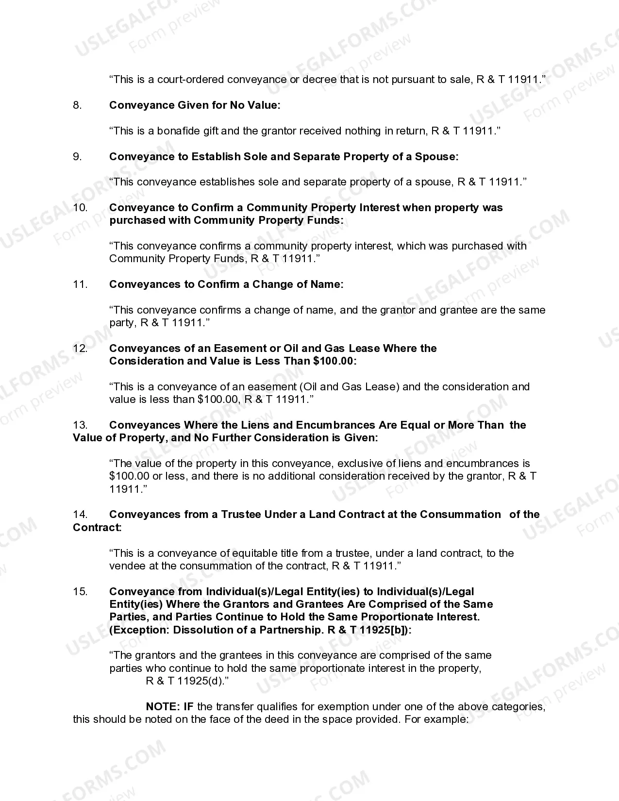 Preview Quitclaim Deed - Husband and Wife to Trust