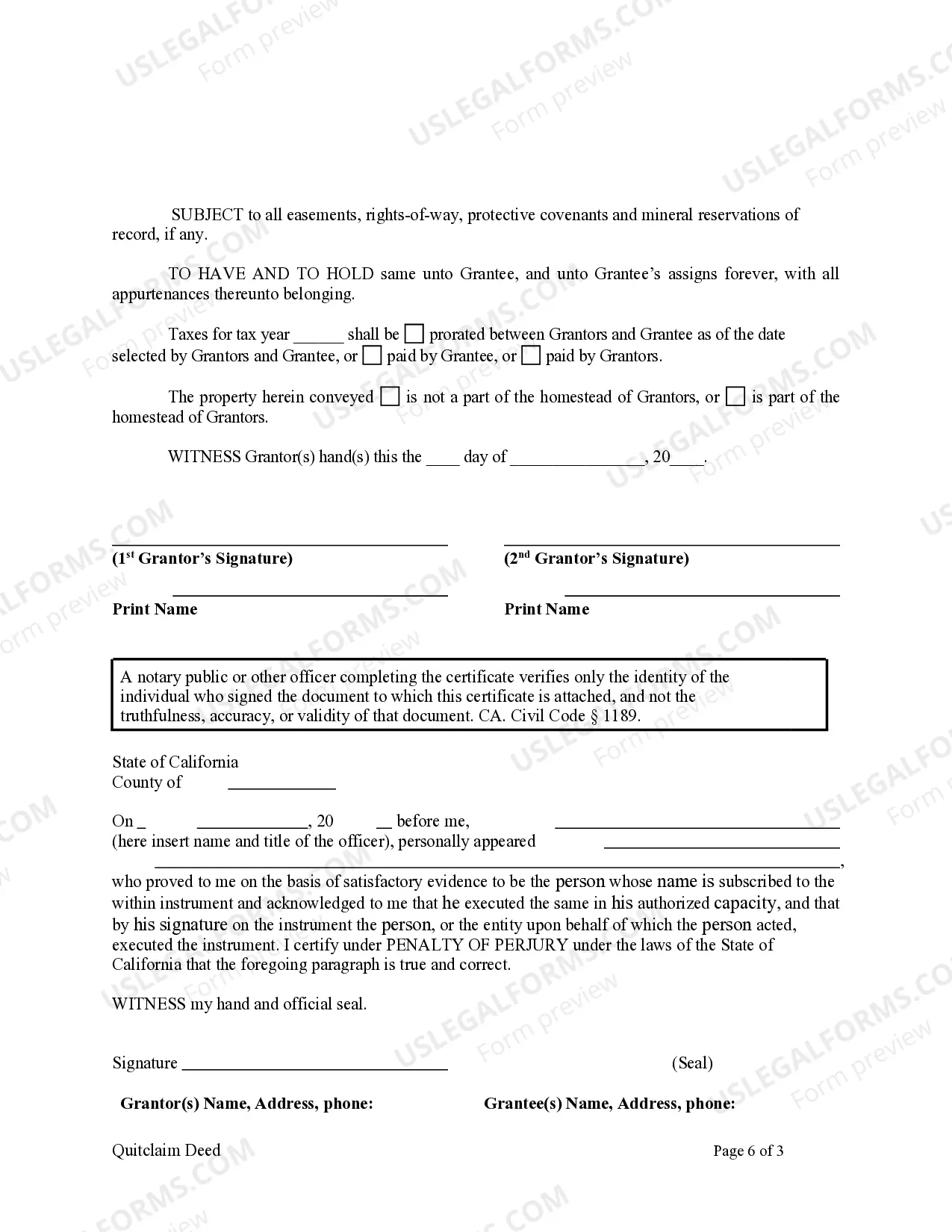 Preview Quitclaim Deed - Husband and Wife to Trust