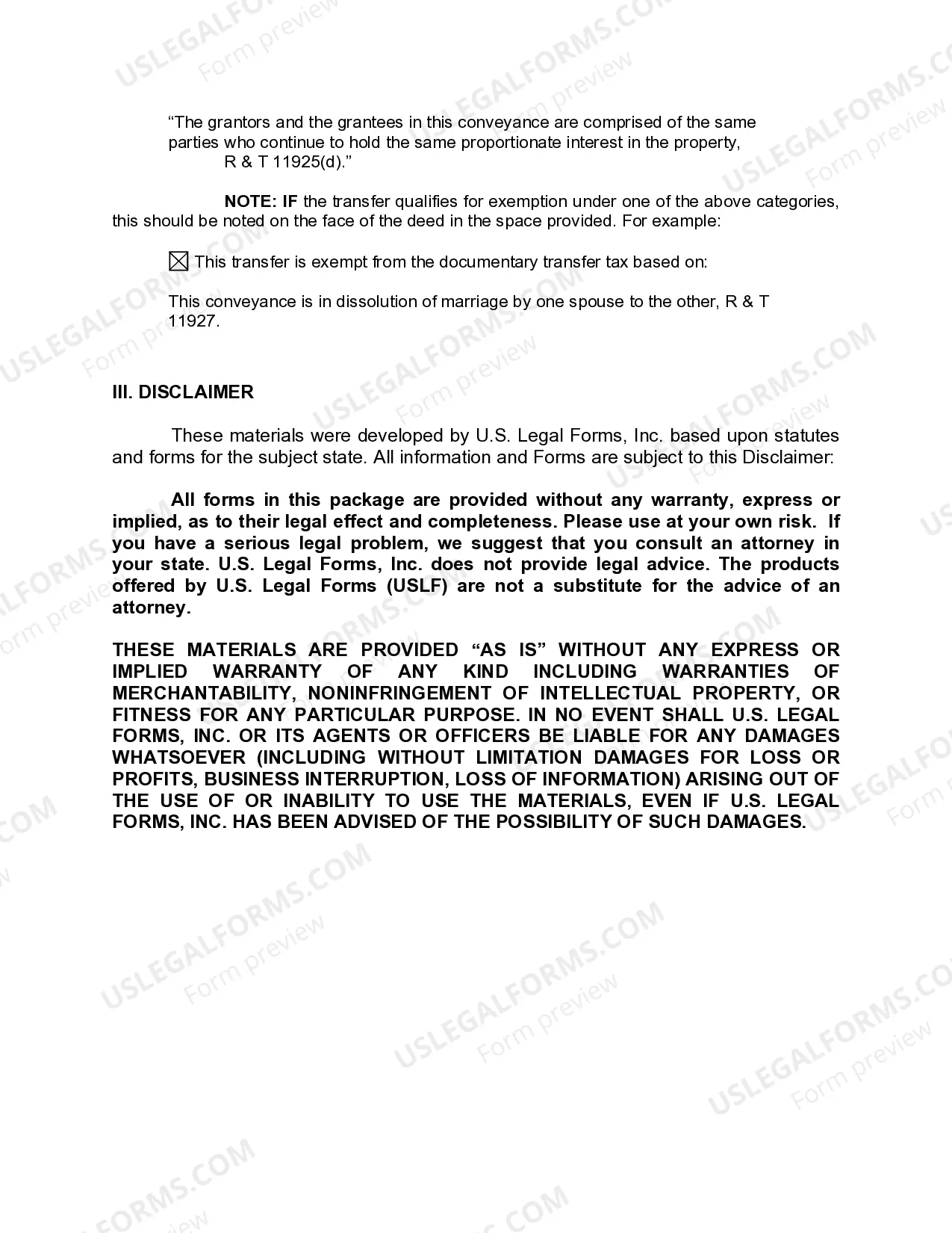 Preview Quitclaim Deed from Individual to Individual