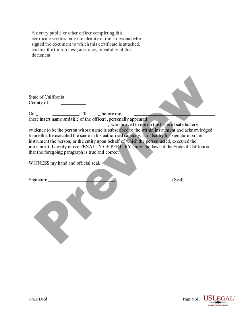 Preview Enhanced Life Estate or Lady Bird Grant Deed from Individual to Two Individuals or Husband and Wife