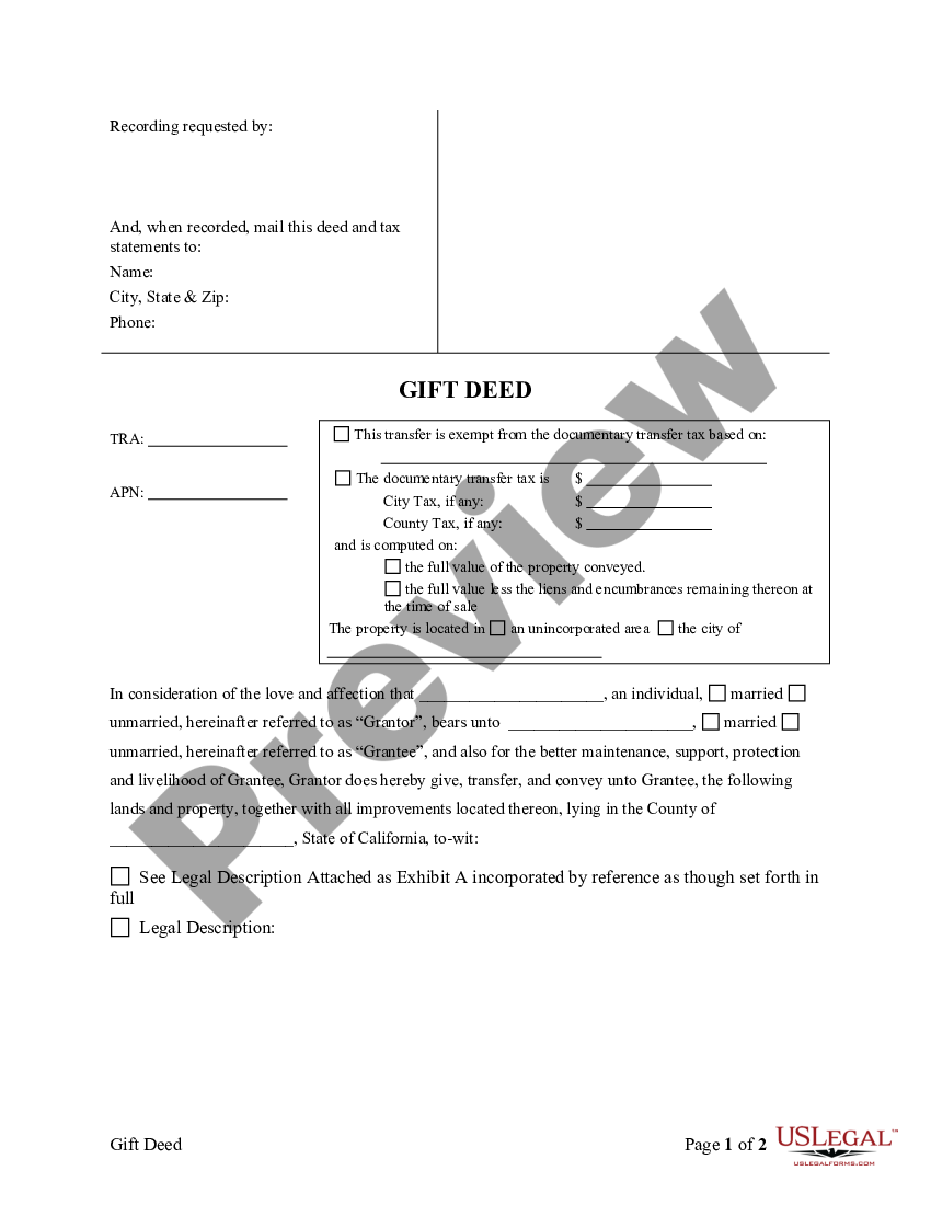 Free Printable Gift Deed Form