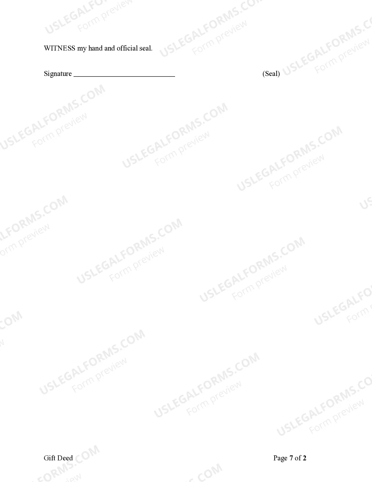 Preview California Gift Deed for Individual to Individual