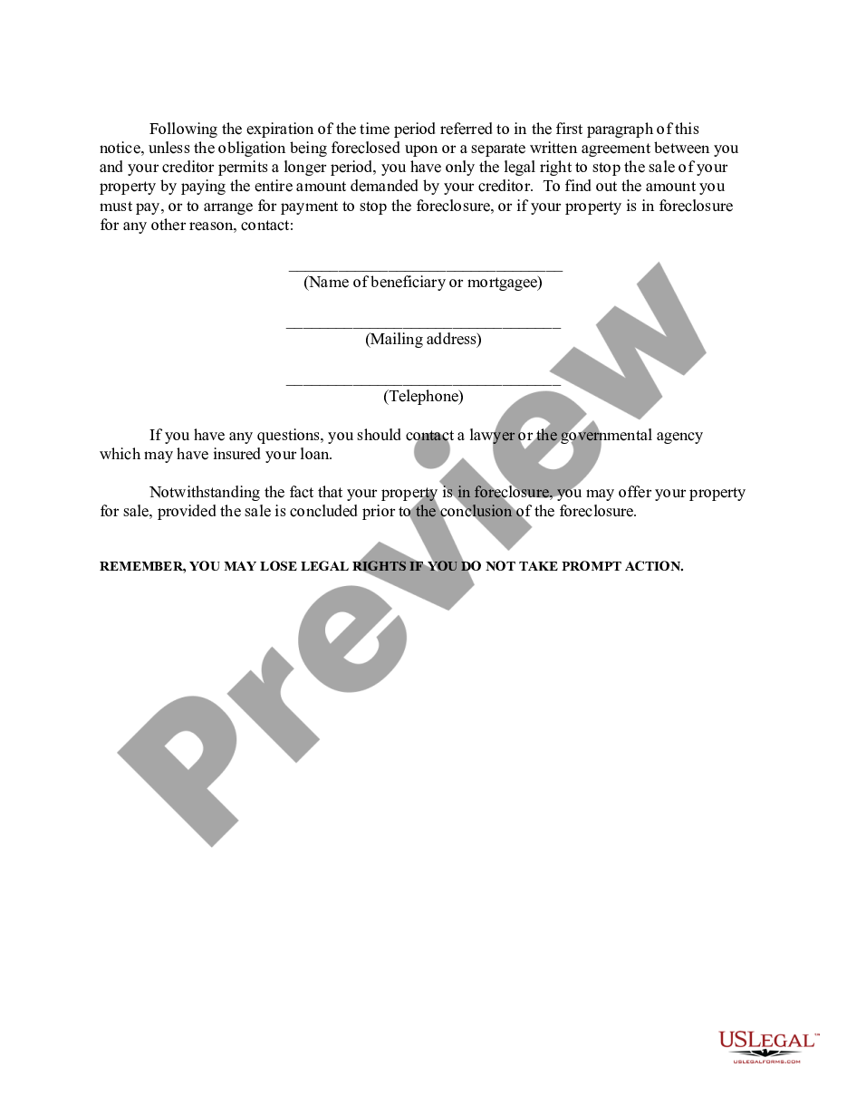 page 1 Notice of Default And Election to Sell Under Deed of Trust preview
