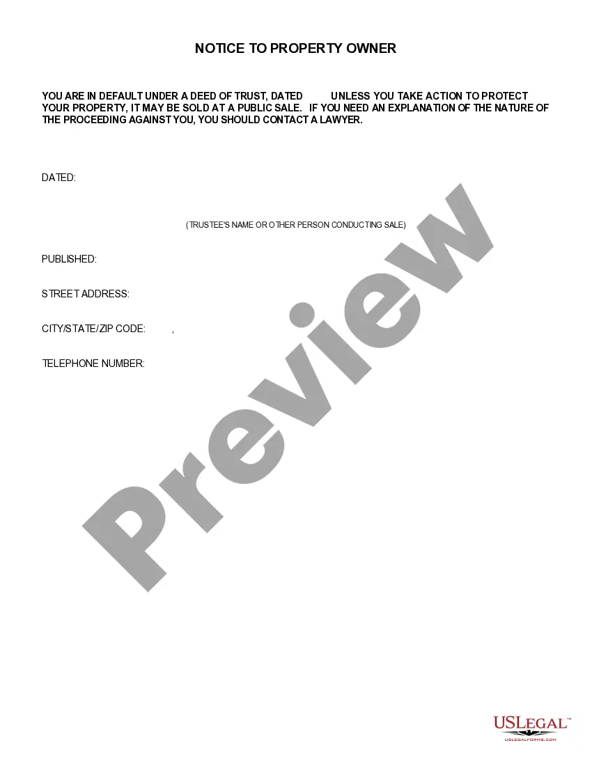 Preview Notice of Trustee's Sale