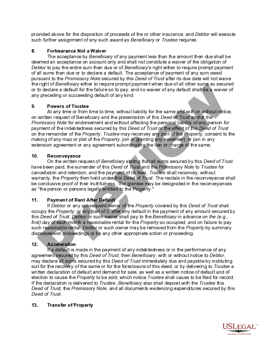 Get California Deed of Trust Securing a Debt between Individuals Preview California Deed of Trust Securing a Debt between Individuals