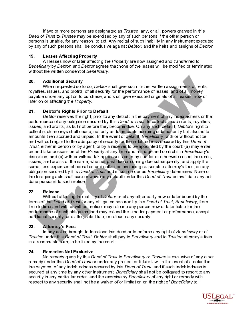 Get California Deed of Trust Securing a Debt between Individuals Preview California Deed of Trust Securing a Debt between Individuals