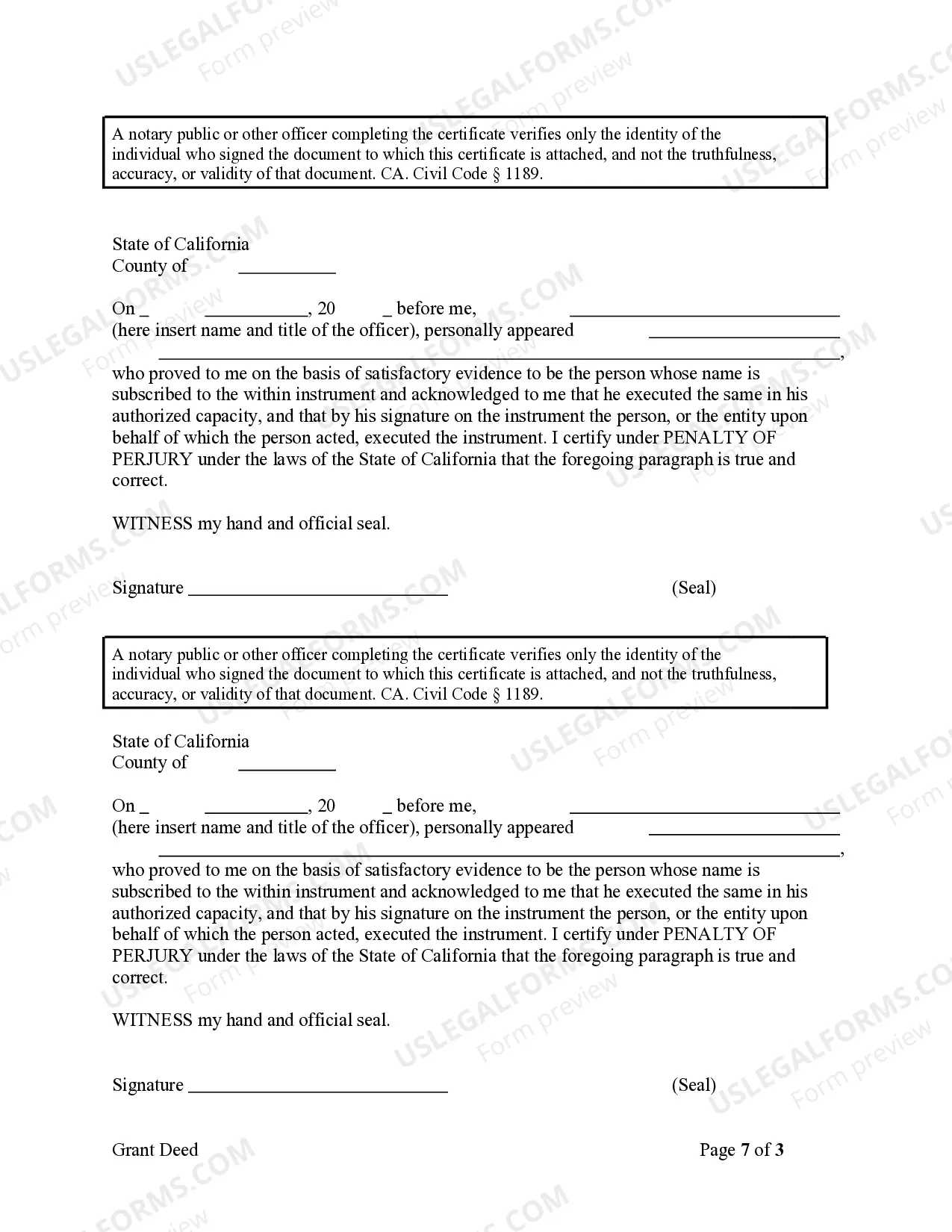 Preview Grant Deed - Three Individuals to Trust