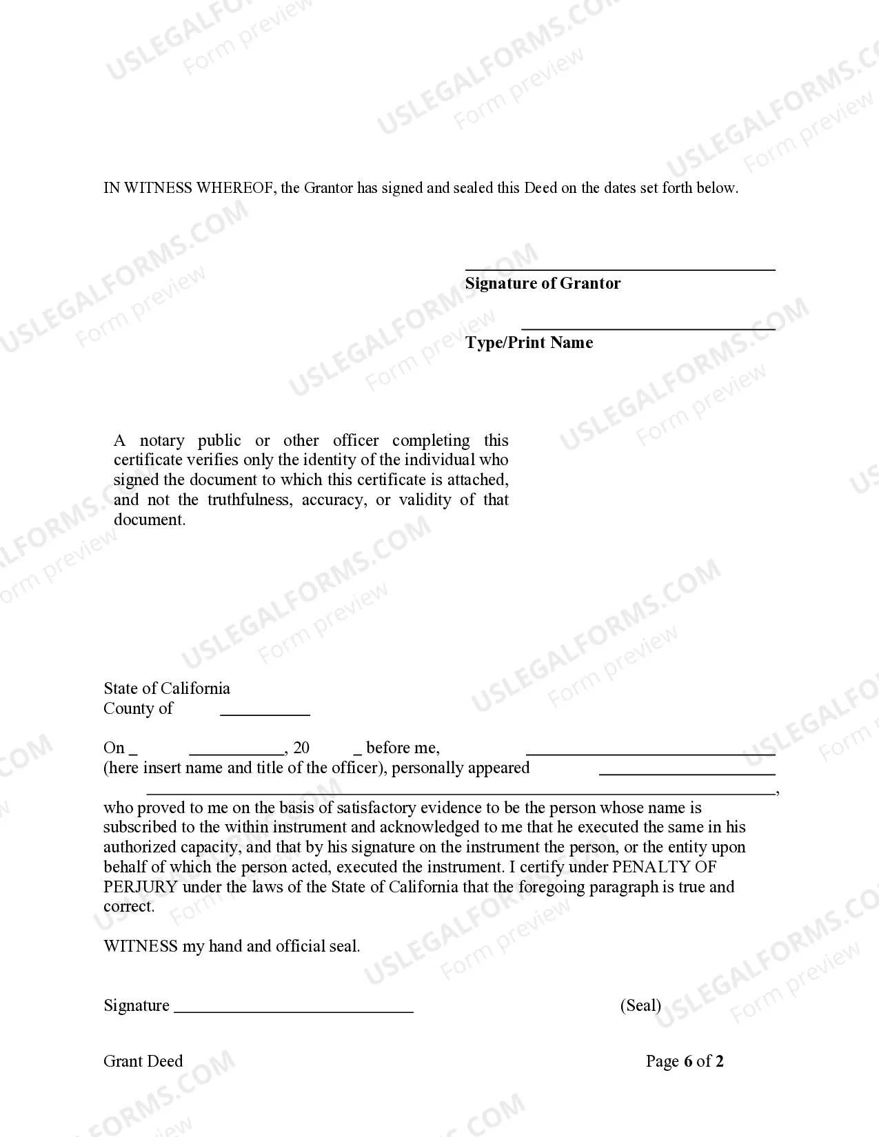 Preview Grant Deed - One Individual to Two Individuals