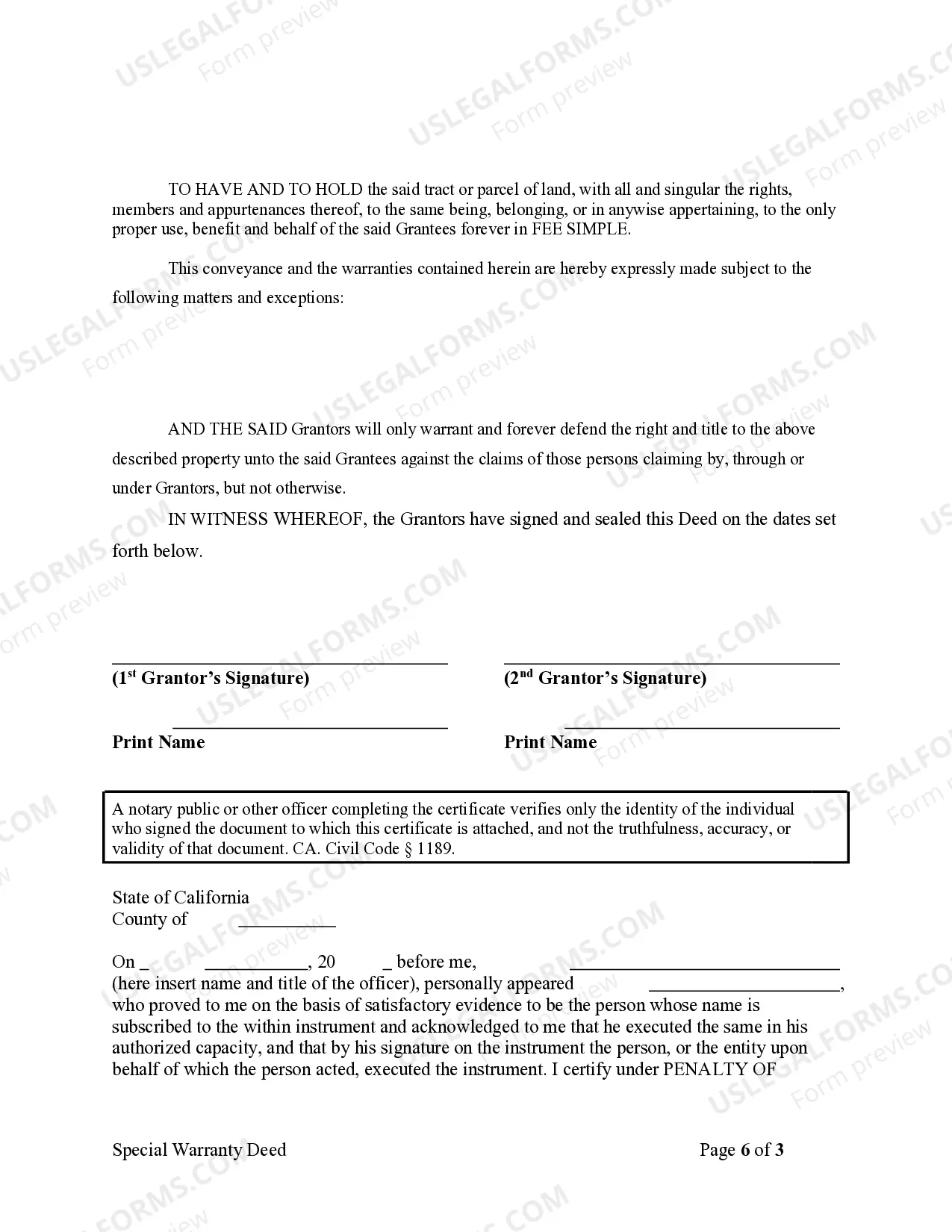 Preview Special Warranty Deed - Two Individuals to Husband and Wife