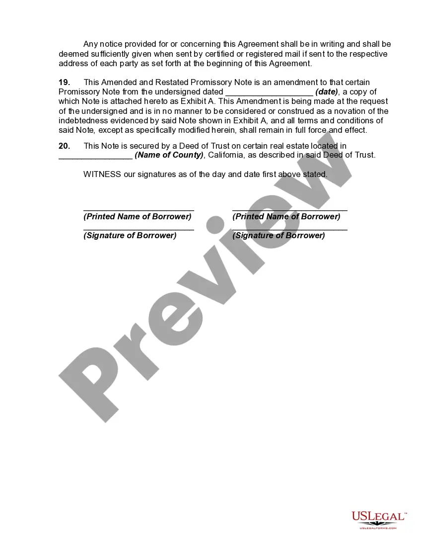 Preview Amended and Restated Promissory Note