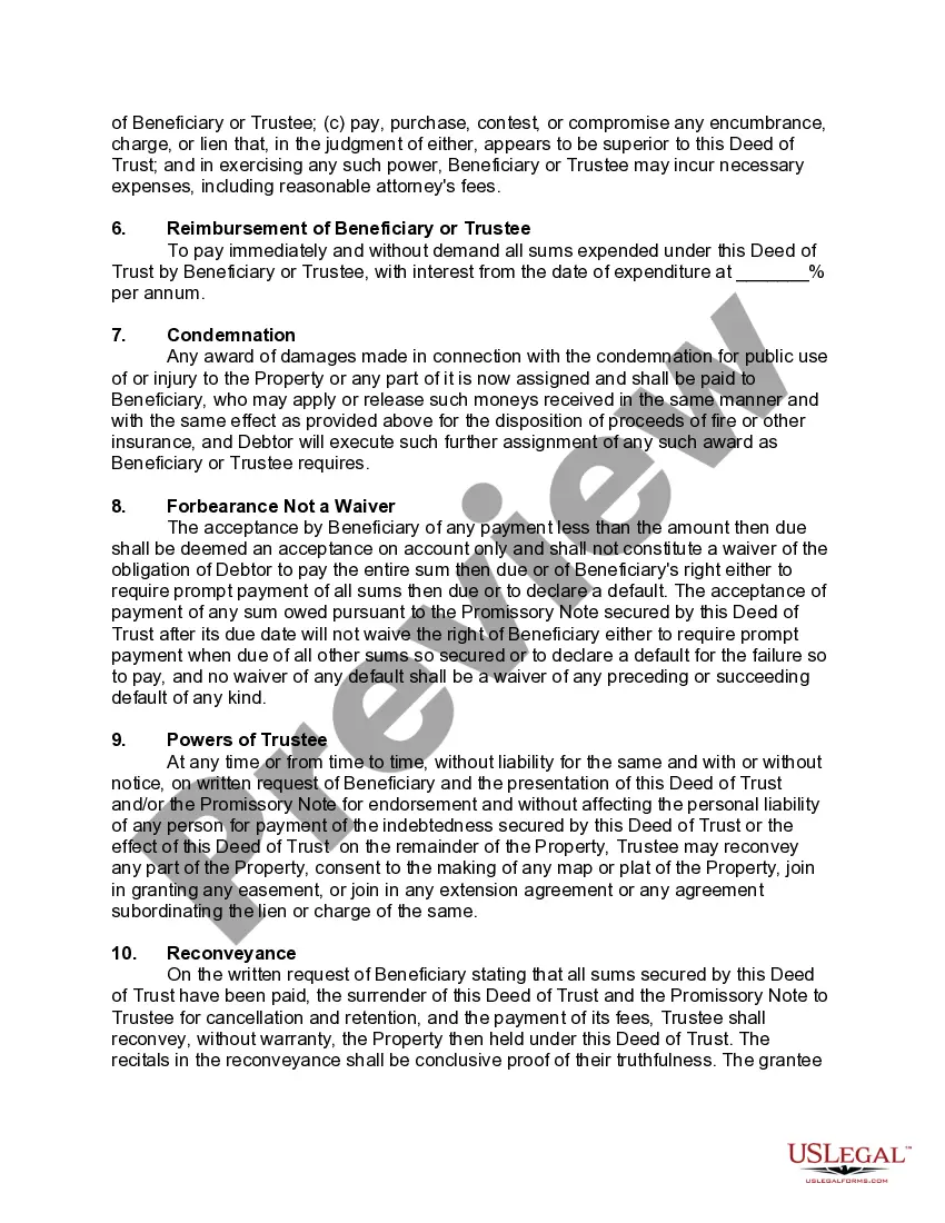 Preview Amended and Restated Deed of Trust Securing a Debt between Individuals