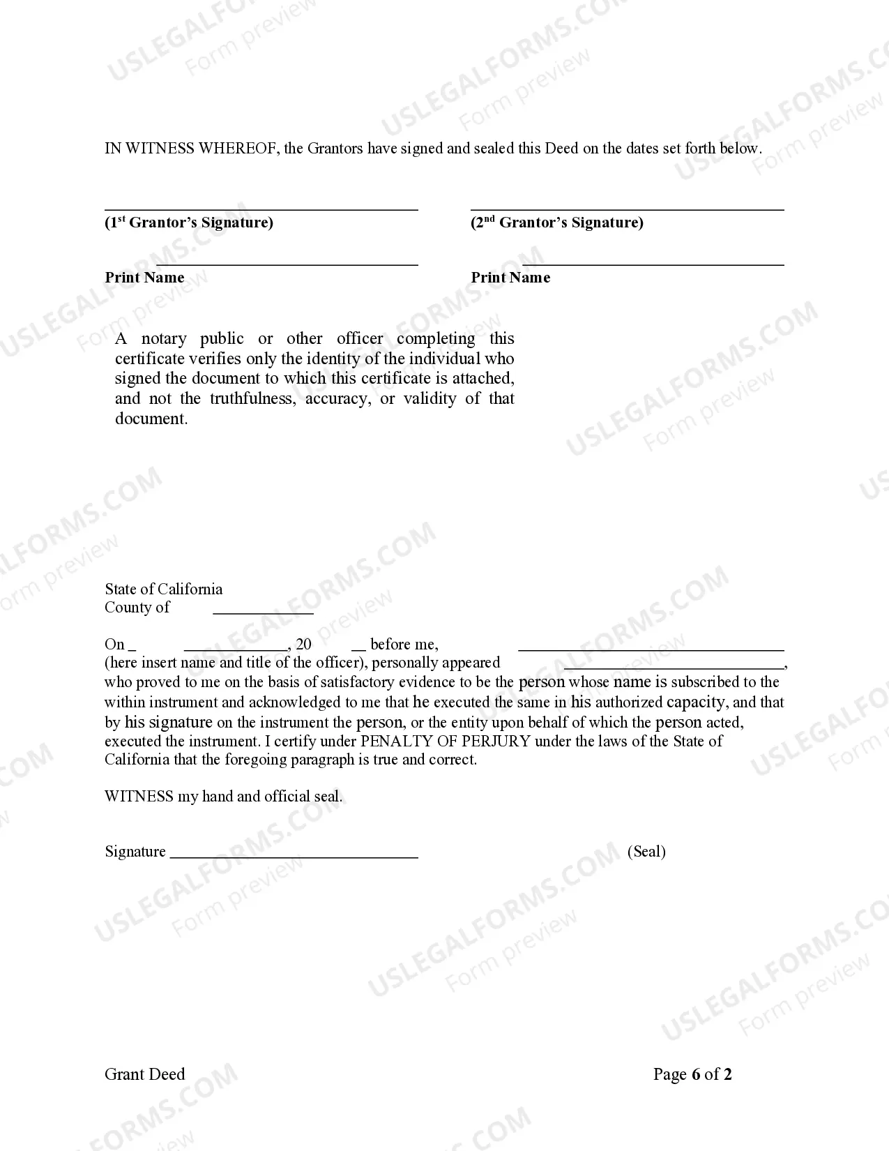 Preview Grant Deed - Two Individuals to Two Individuals