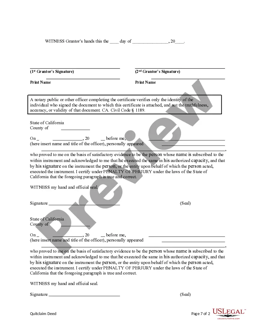 Preview Quitclaim Deed - Husband and Wife to Two Individuals
