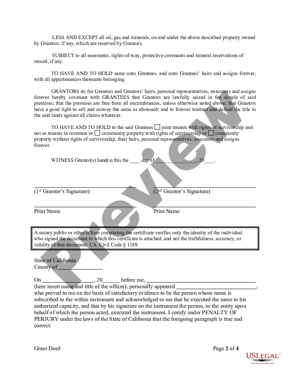 page 5 Grant Deed from Two Individuals to Husband and Wife preview