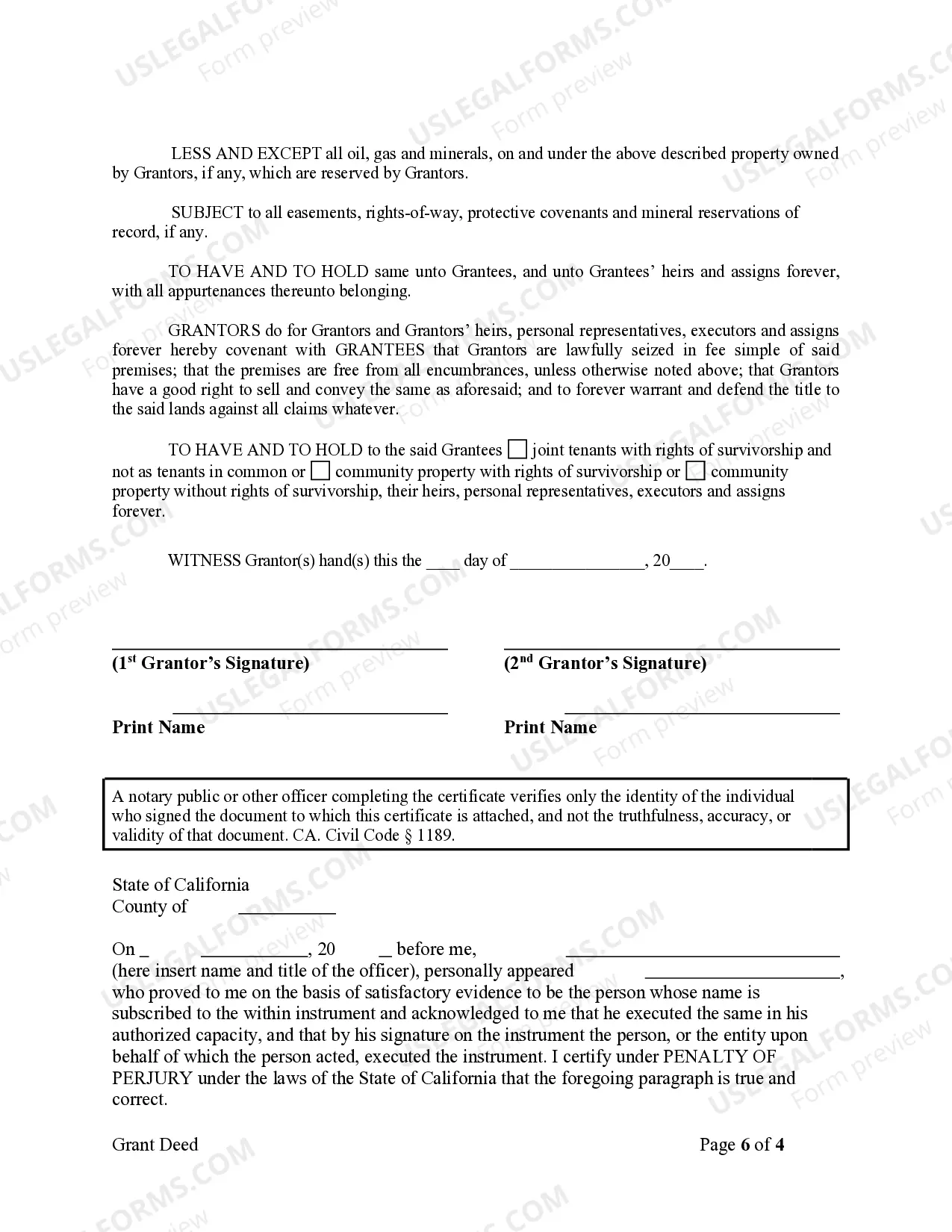 Preview Grant Deed from Two Individuals to Husband and Wife