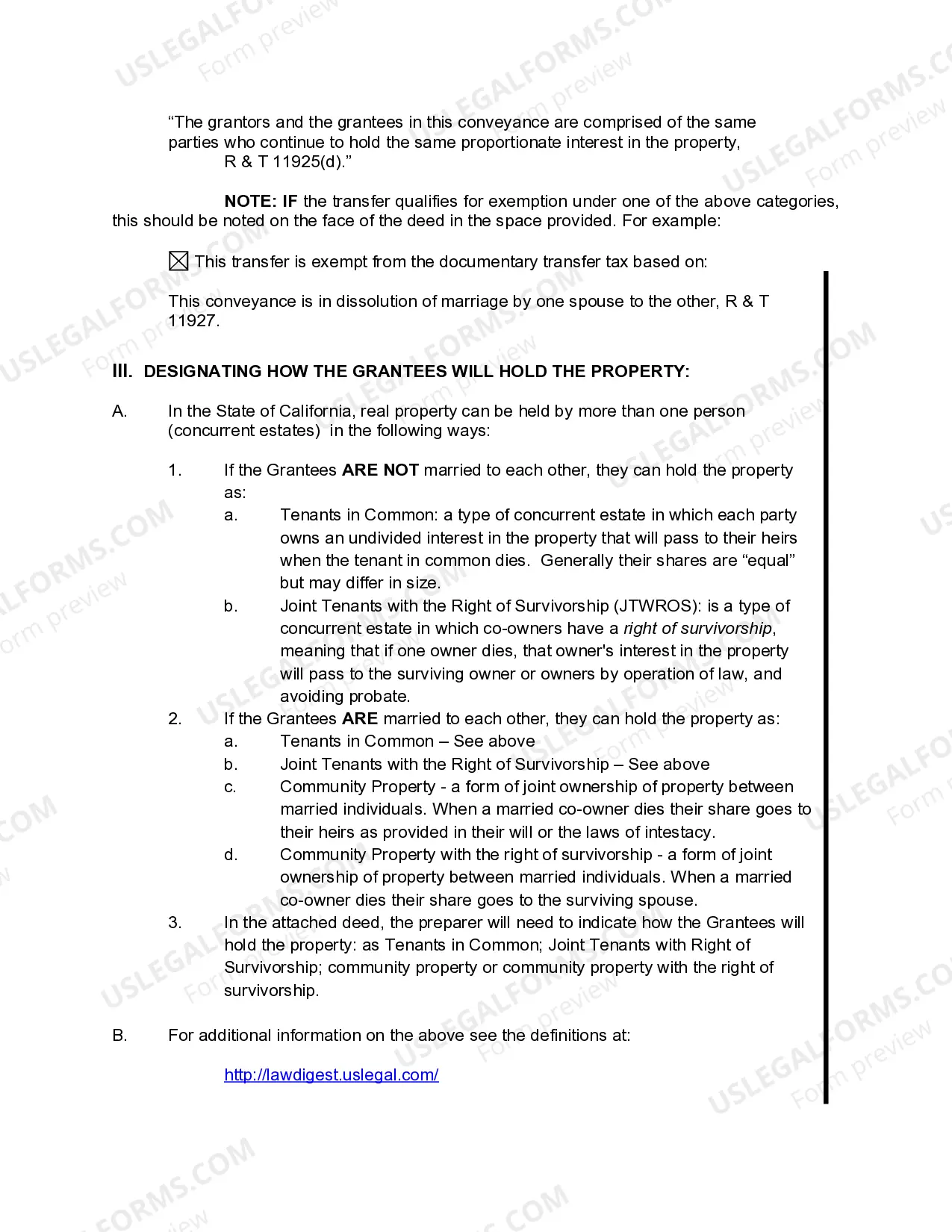 Preview Quitclaim Deed - Trust to Husband and Wife