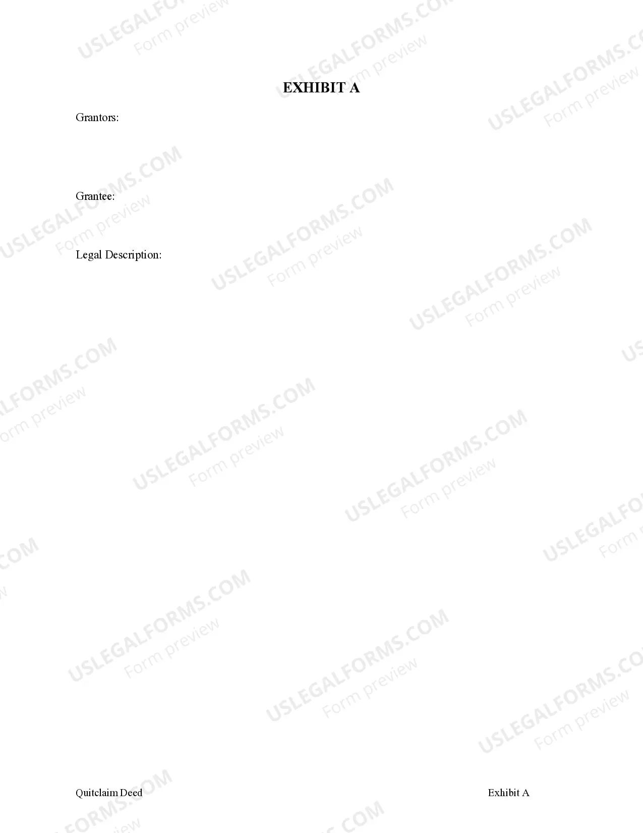 Preview Quitclaim Deed - Four Individuals to Three Individuals