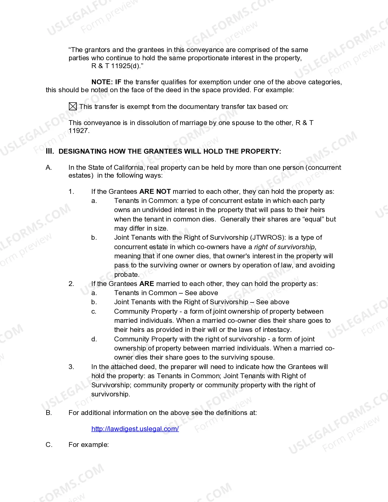 Preview Quitclaim Deed - Husband and Wife to Three Individuals